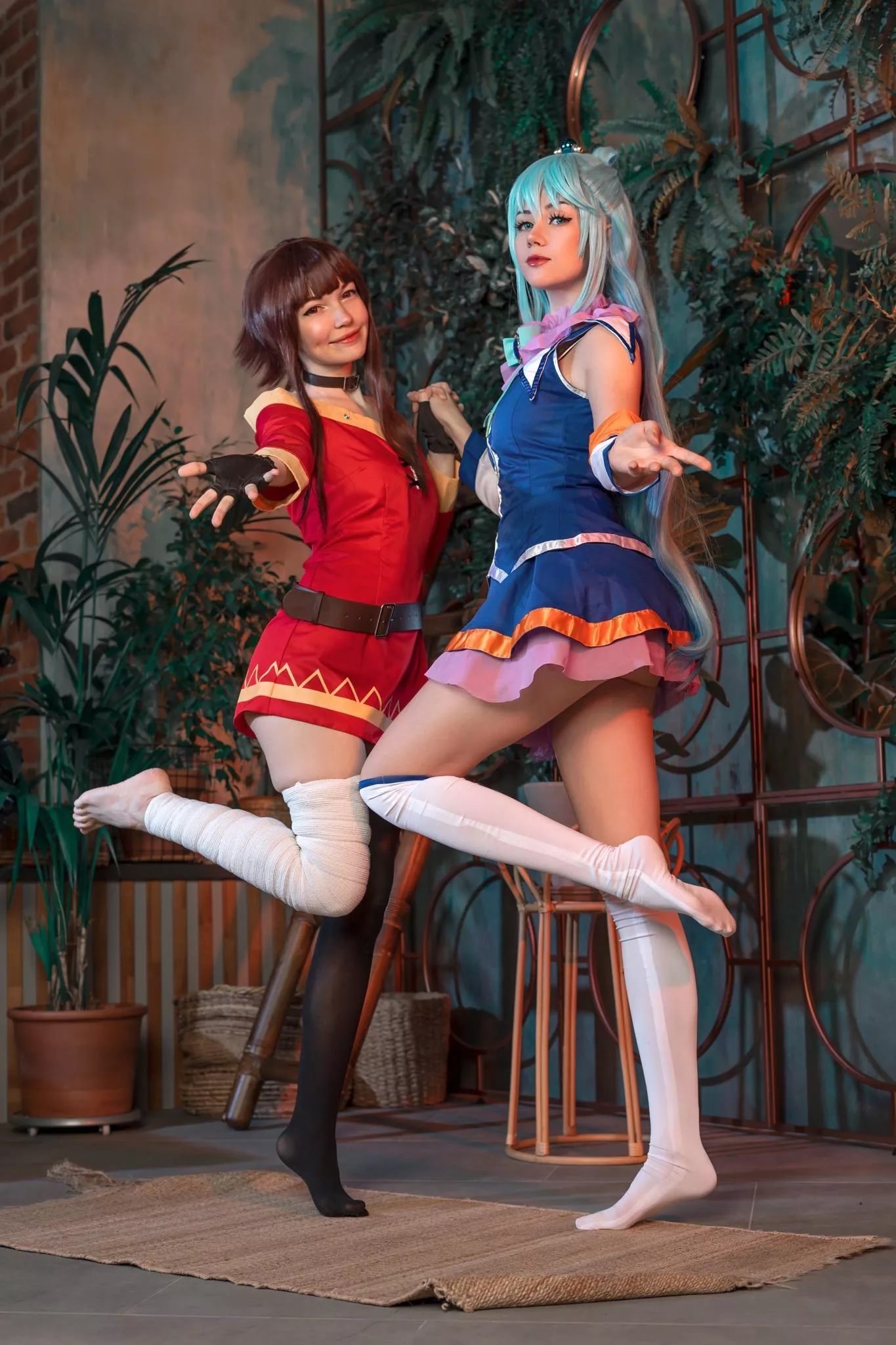 Megumin and Aqua cosplay by Murrning_Glow and AnastasiaKomori