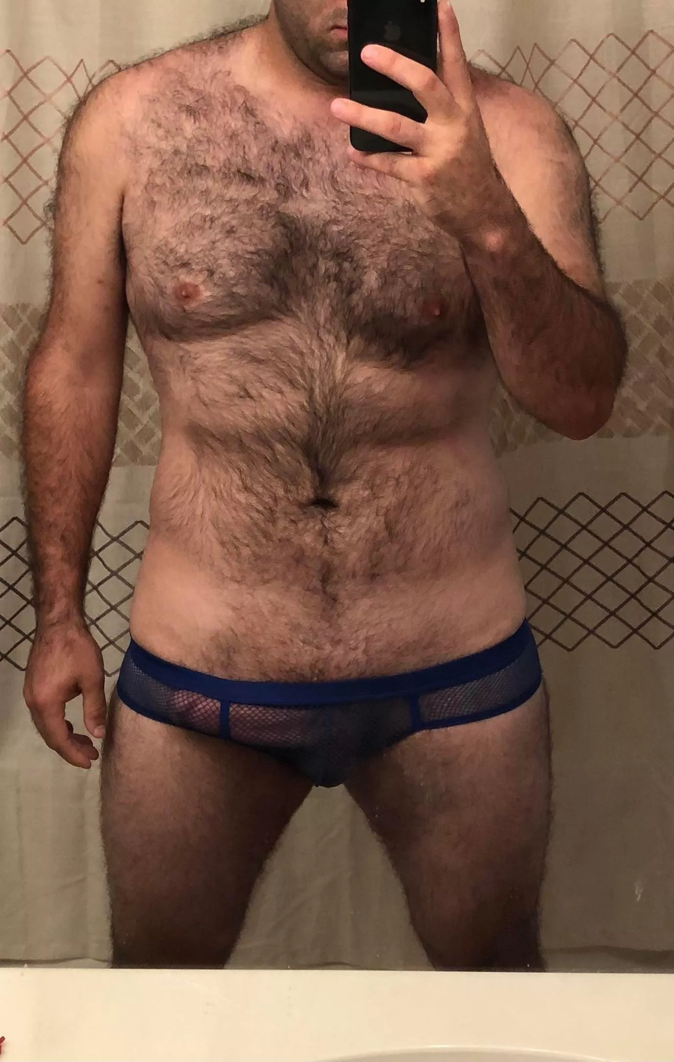 Mesh bulge, is this proper beach attire?