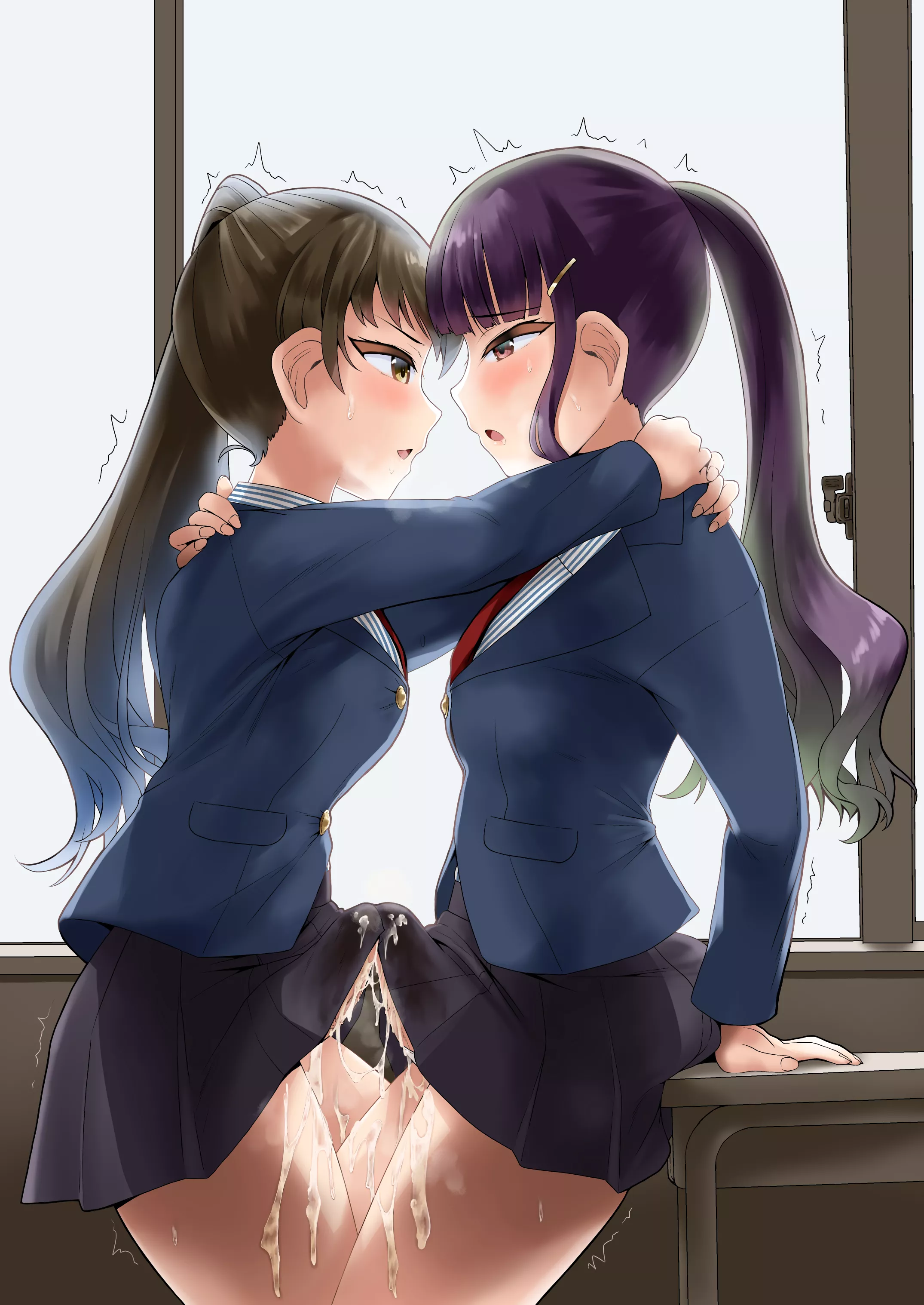 Messy classroom embrace