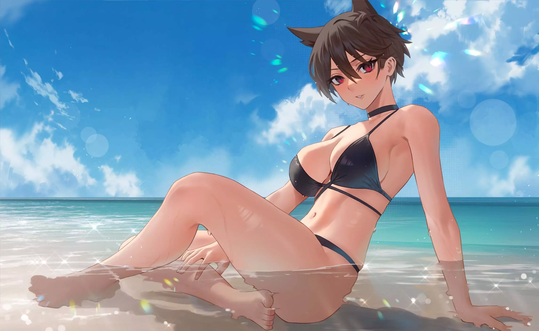 micchan enjoying beach day [Artist's Original] by (CIRILLA)