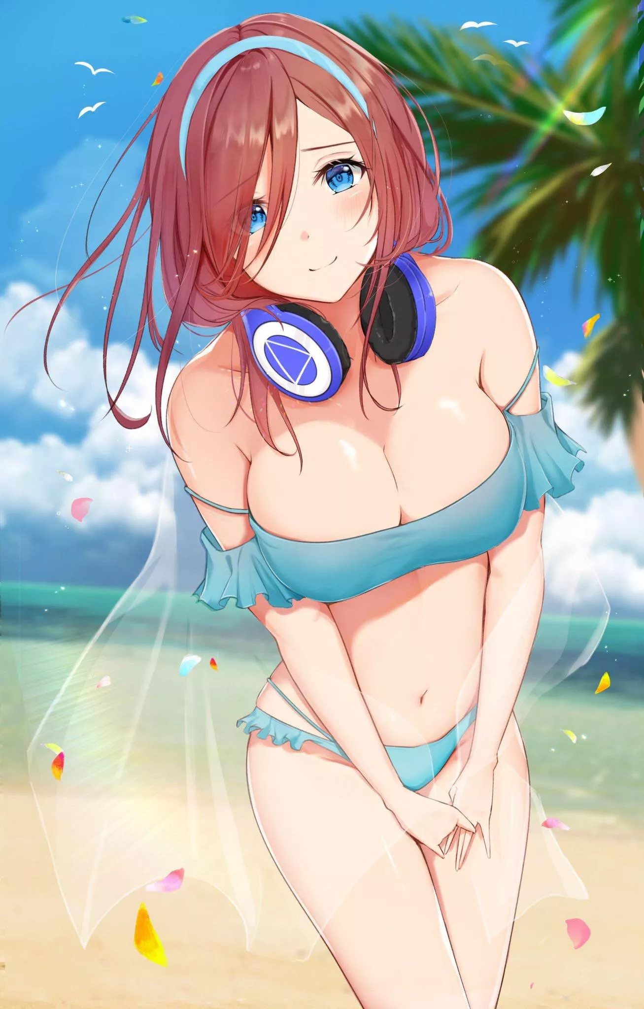 Miko Nakano looking innocent at the beach [Quintessential Quintuplets]