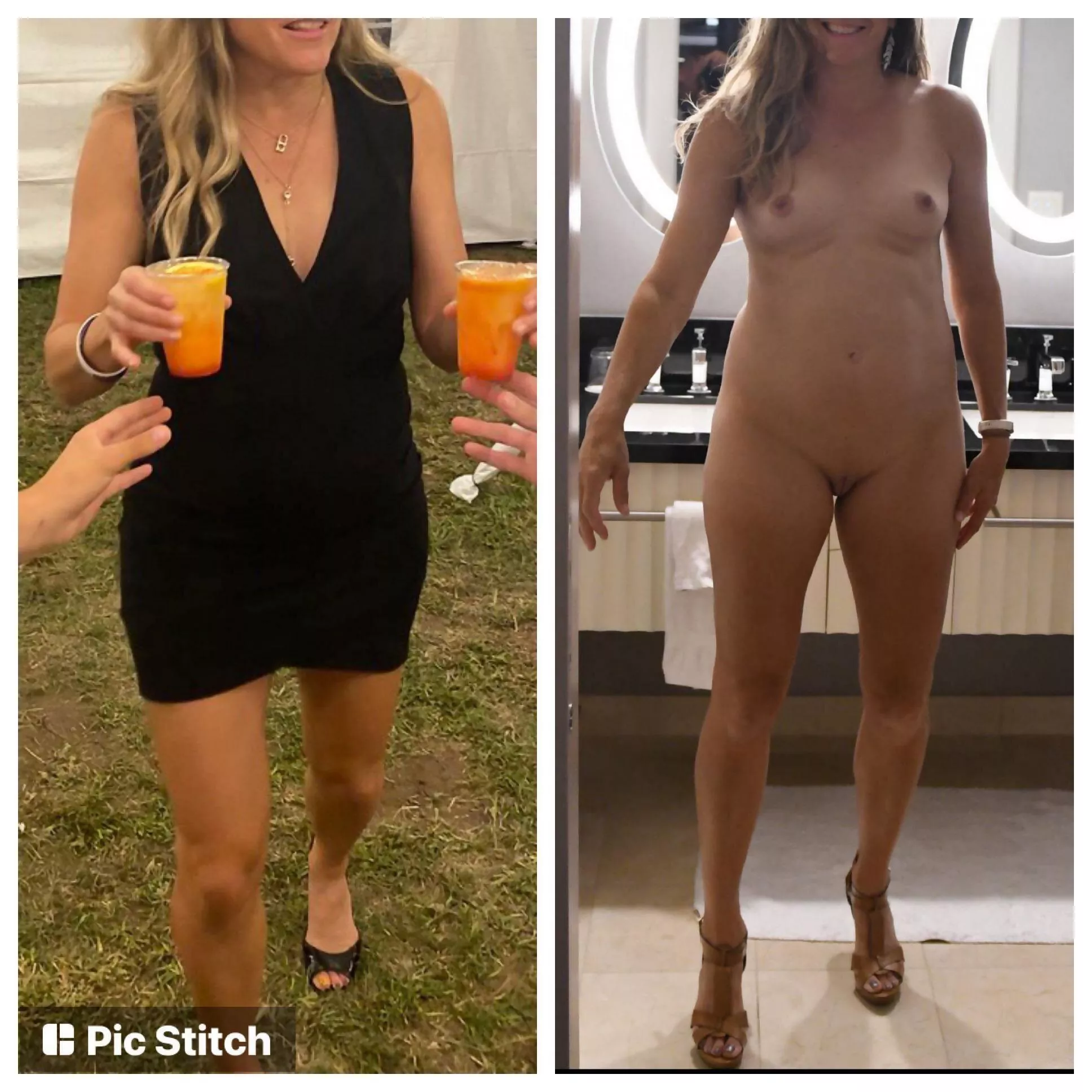 MILF in a little black dress On/Off