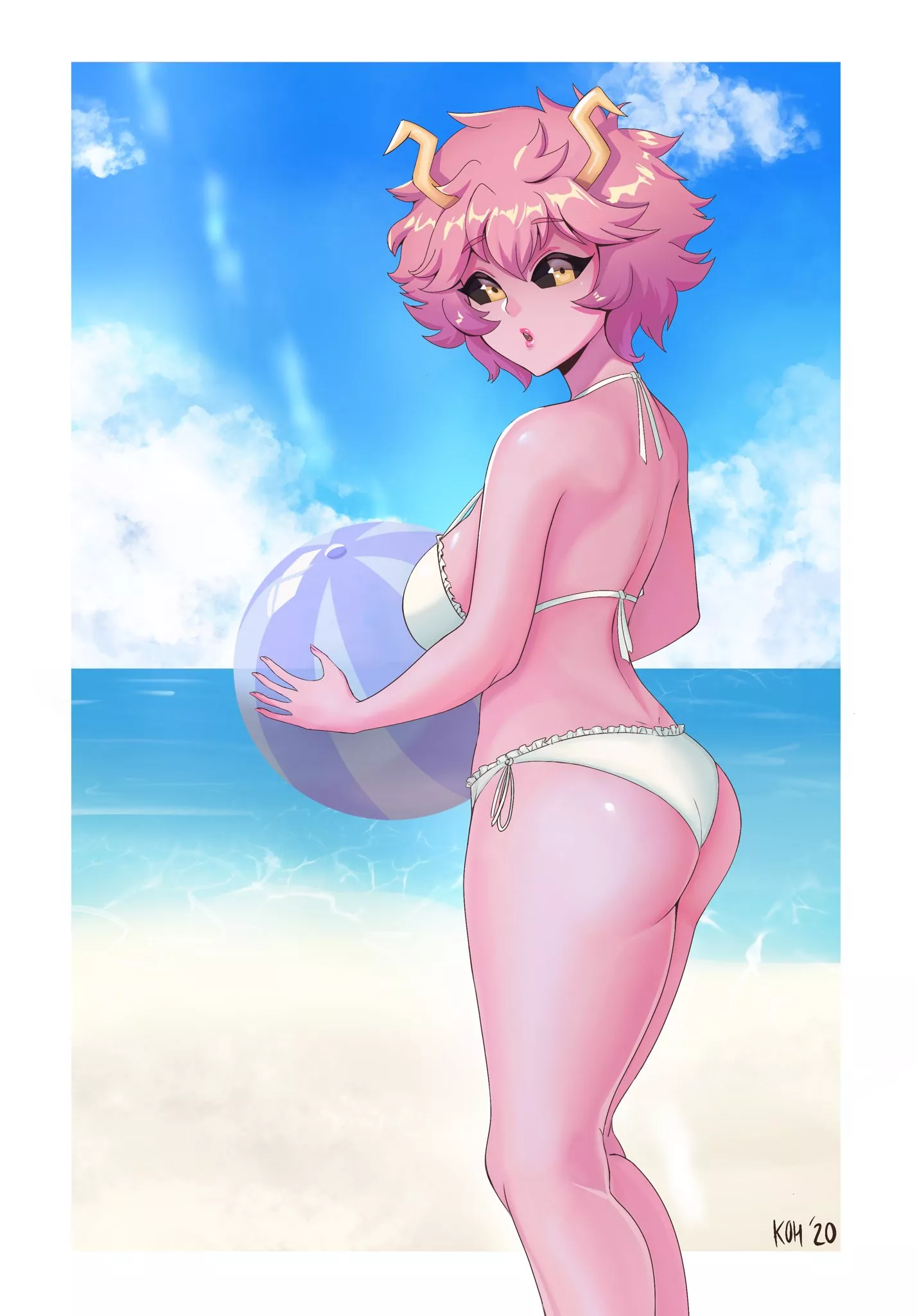 Mina in a white bikini [@pandohna]