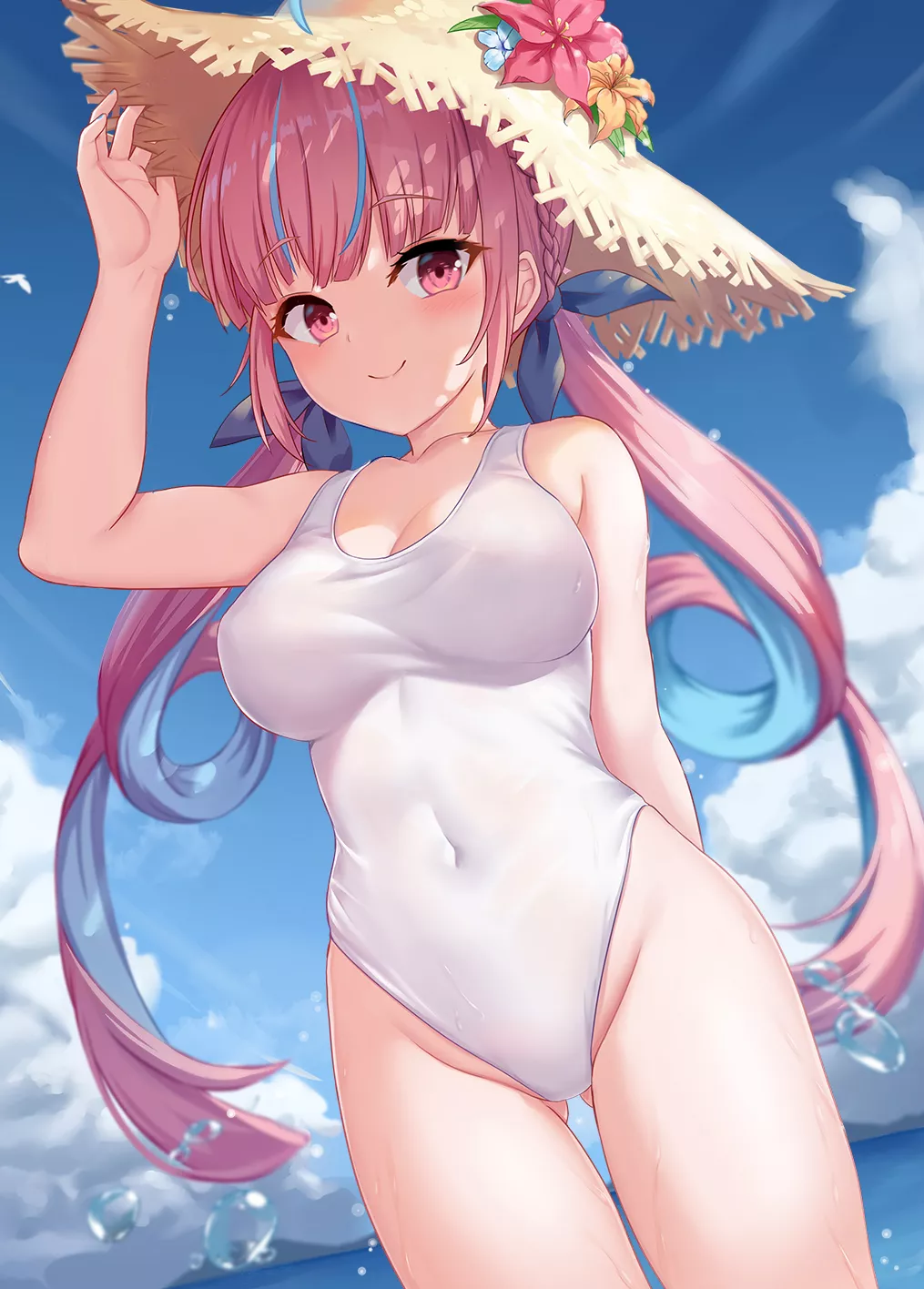 Minato Aqua Sheer Swimsuit On A Sunny Day (Shimokirin) [Hololive]