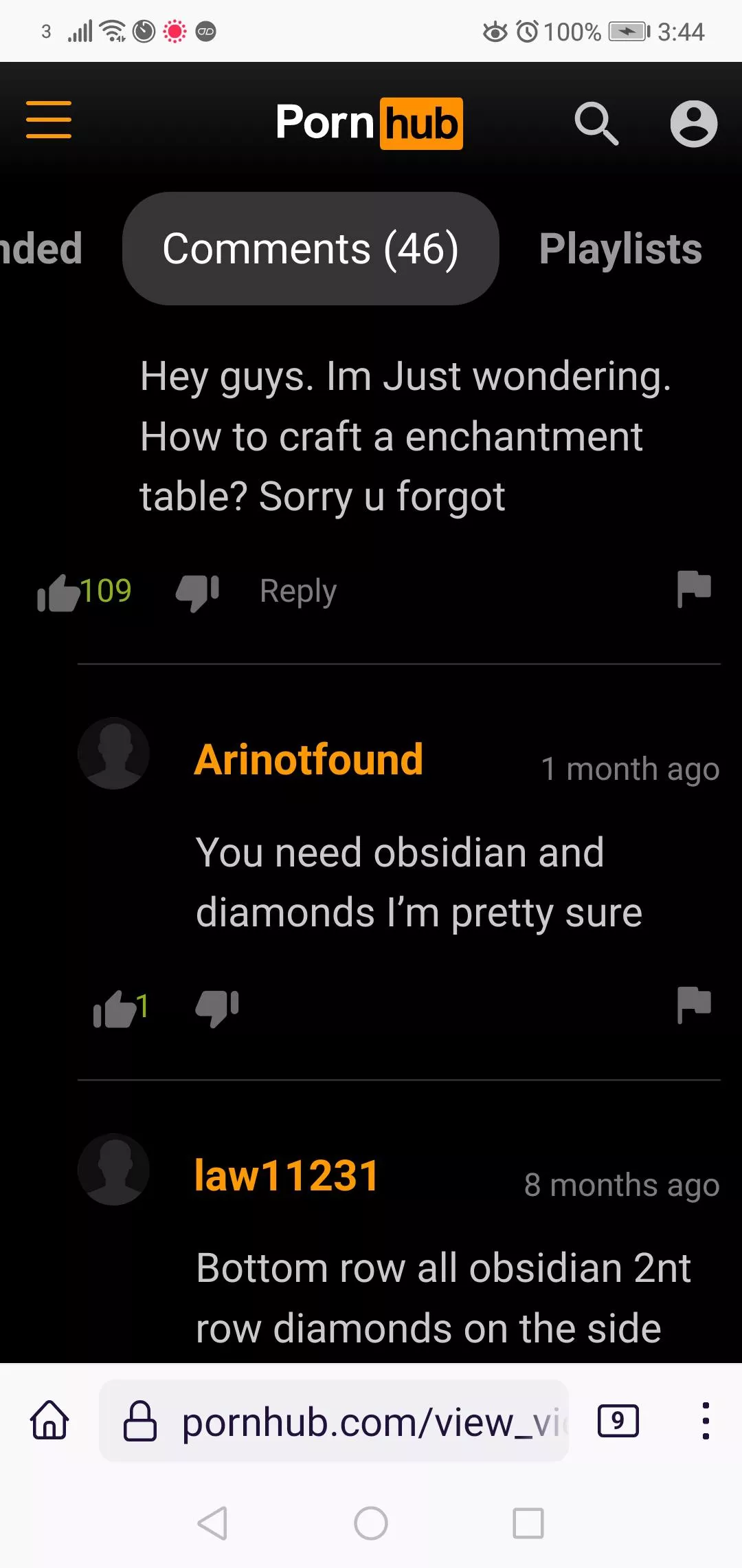 Minecraft forums, porn version