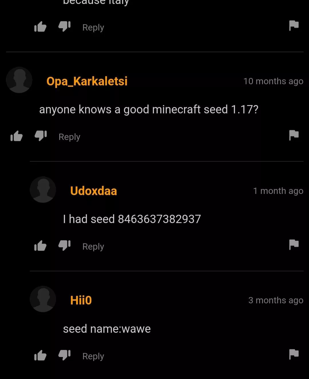 Minecraft seed