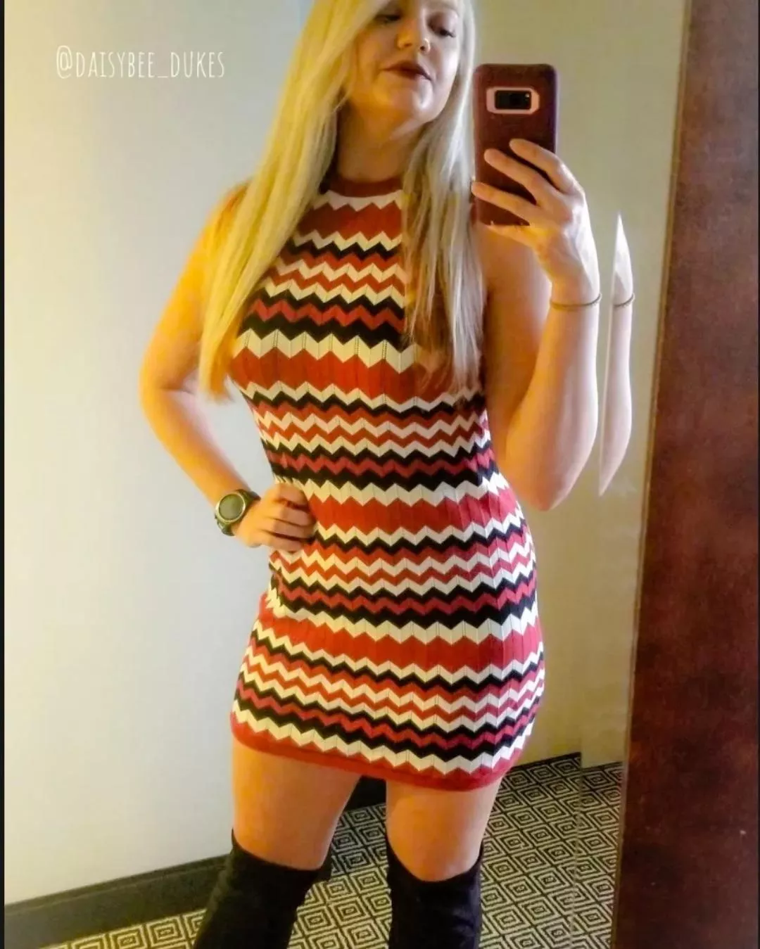 Mini Dress hugging all my curves