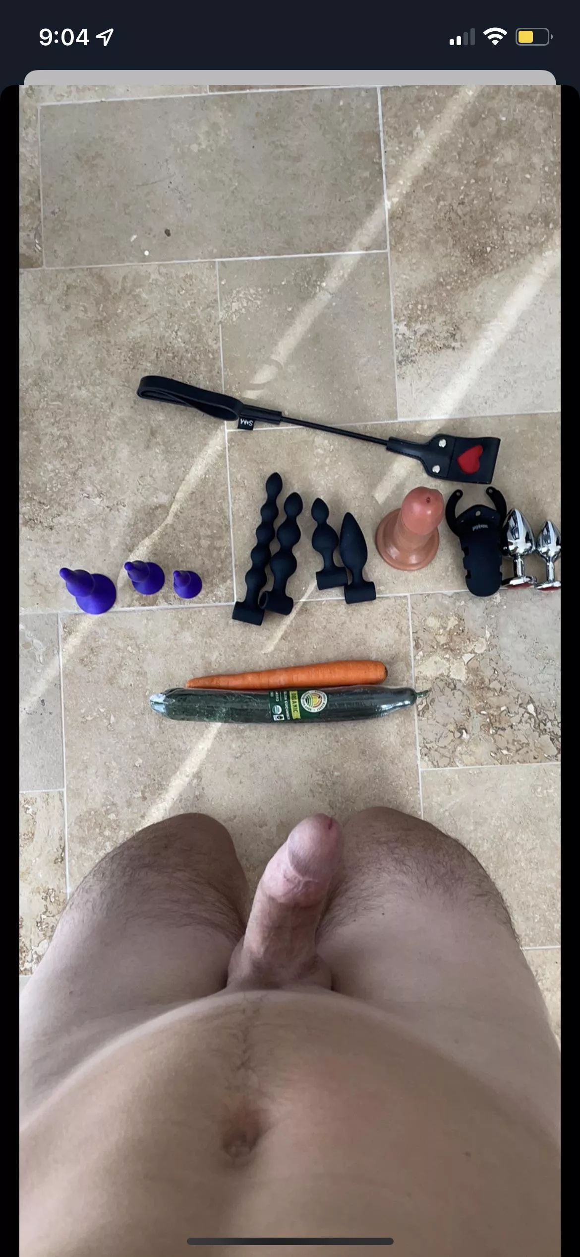 Mistress forced me to kneel over the toys she will use to break me