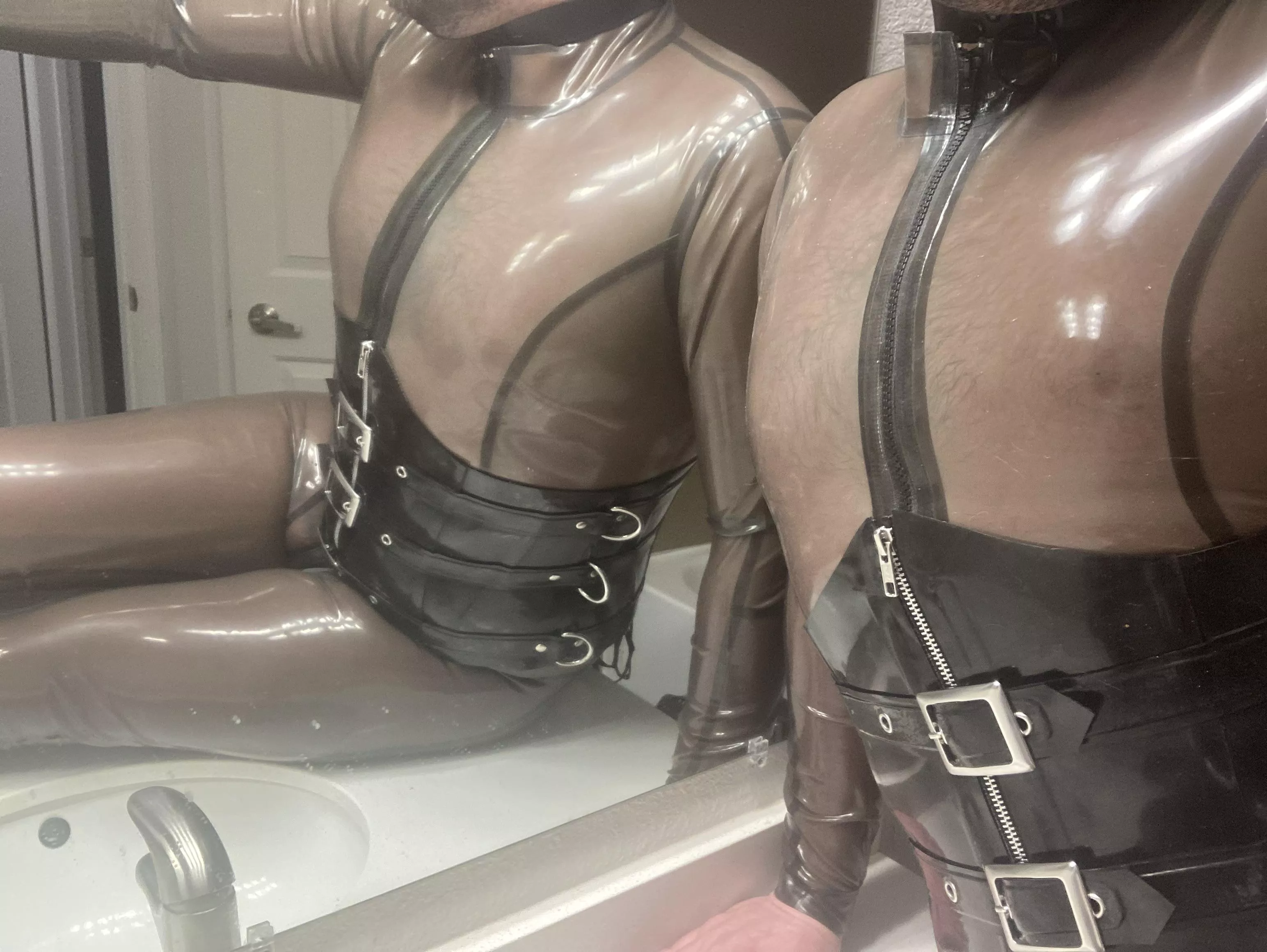 Mistress’s little slave gets to wear latex when he behaves.