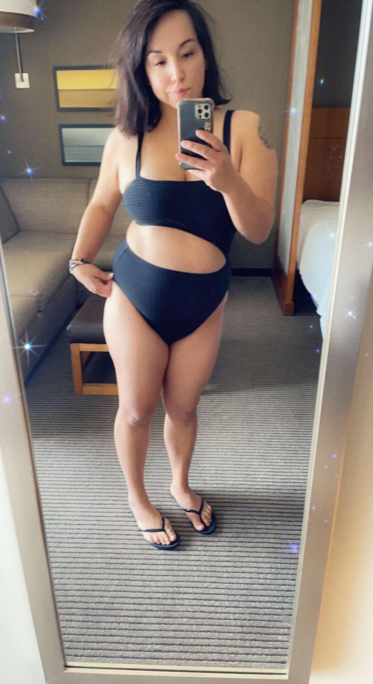 Mom bod in a swimsuit