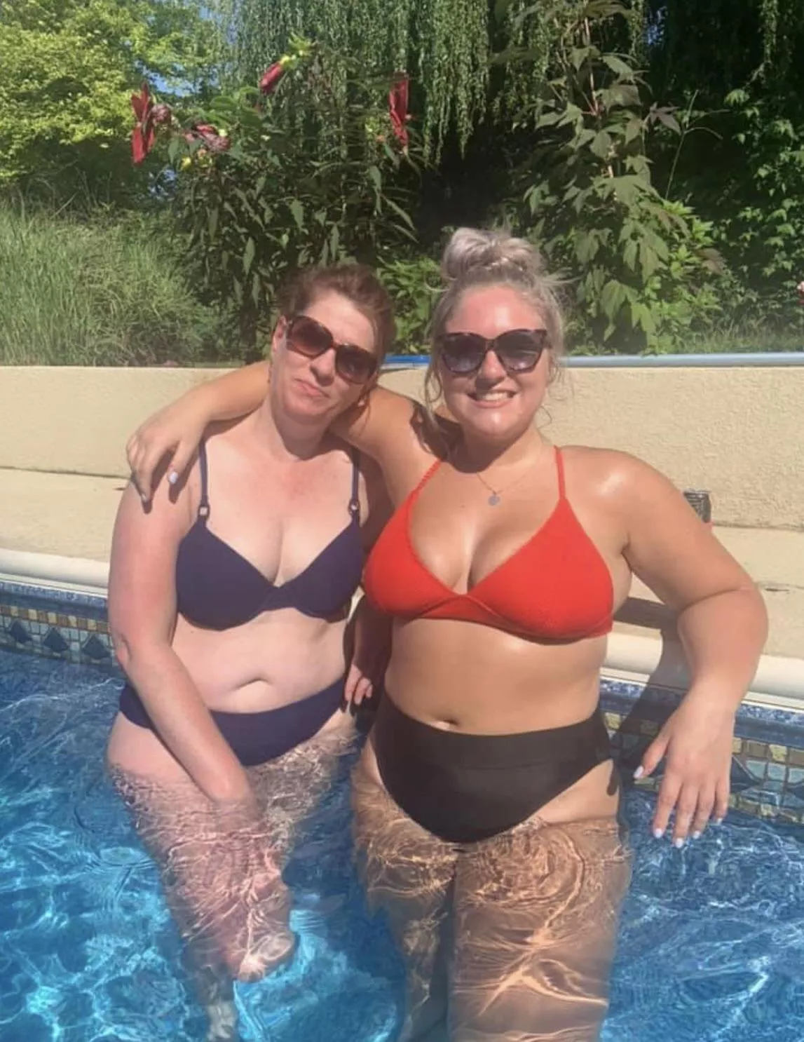 Mom, daughter swim time.