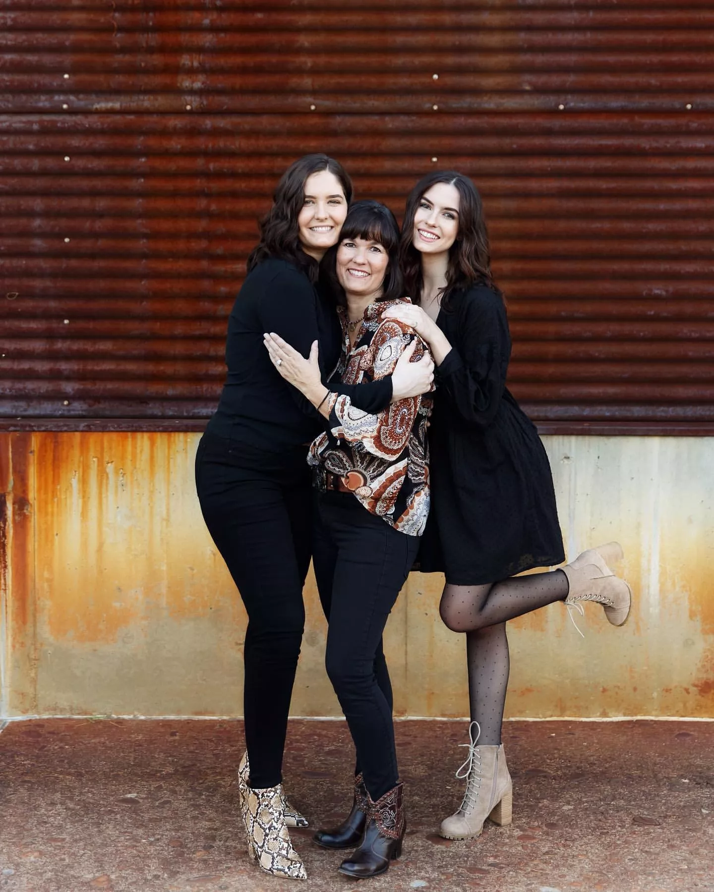 mom with her two beautiful daughters