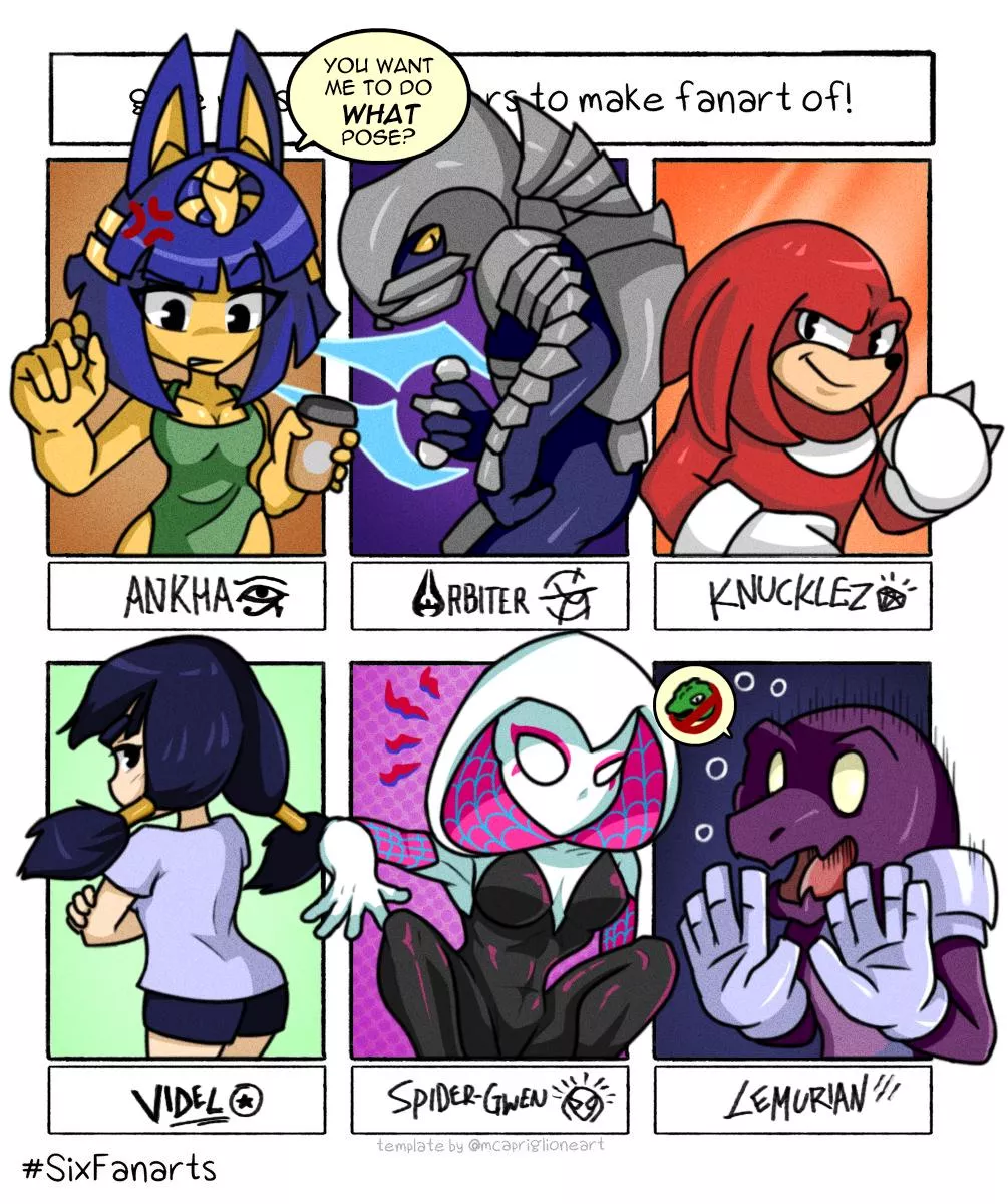 More characters I drew for the SixFanarts challenge (art by me @angrycaboose)