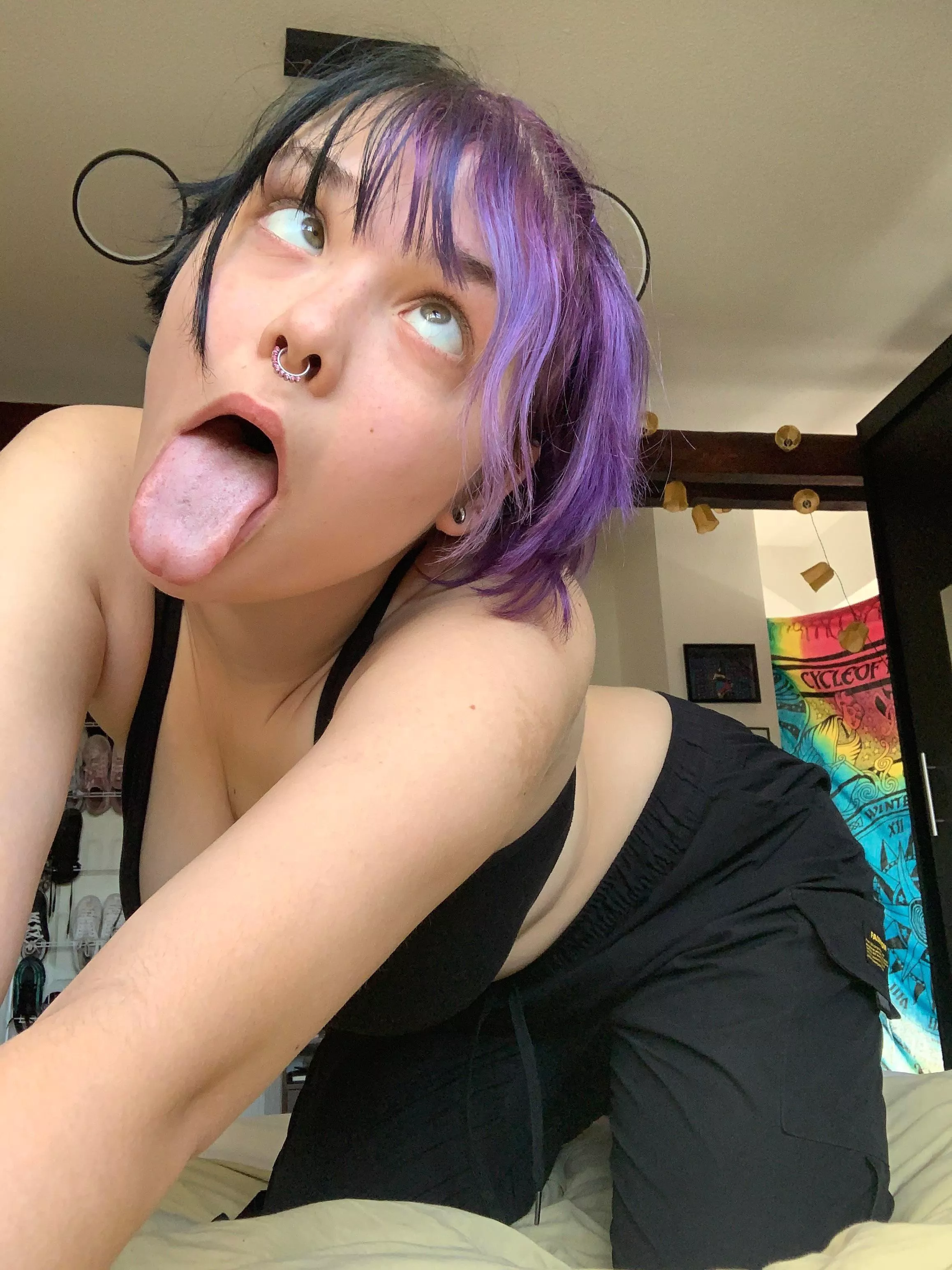 Mouth open and ready for cum for a limited time only!