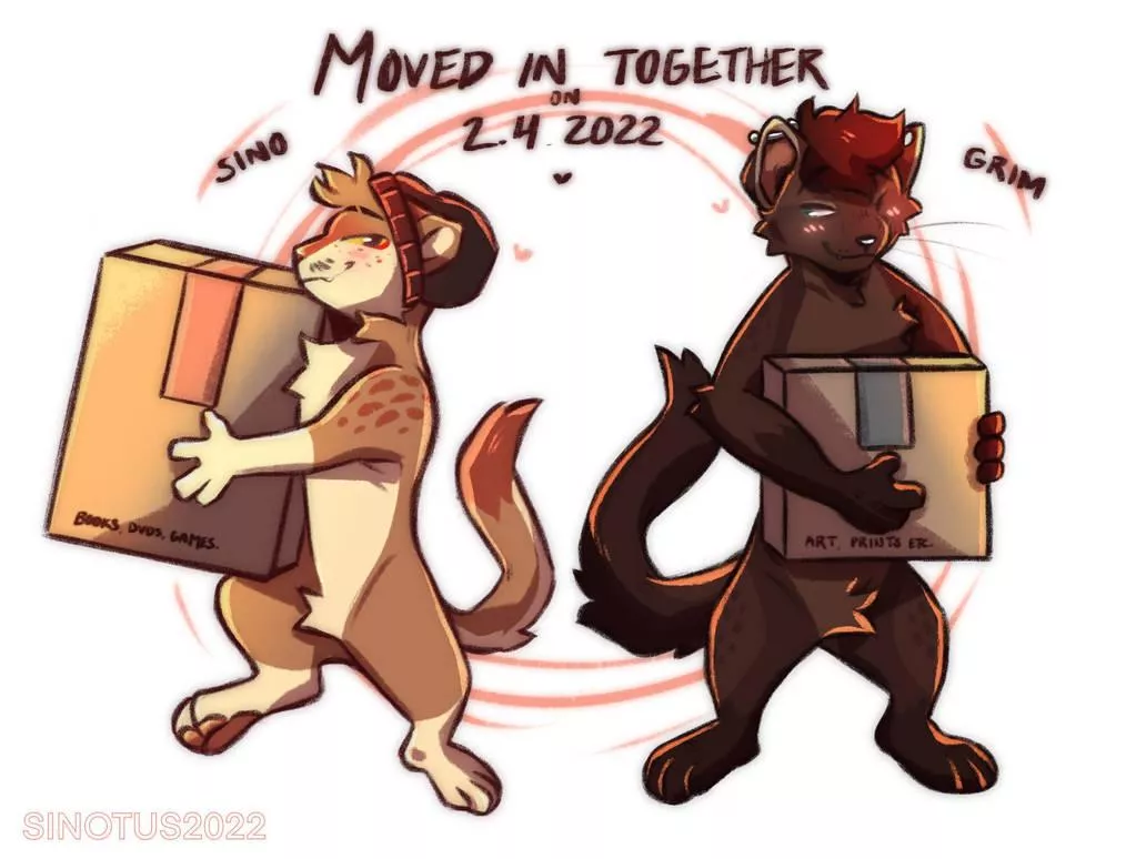 Moved in together with my partner on the 2nd of April 2022 so i drew this! Honestly it was the best decision of my entire life <3