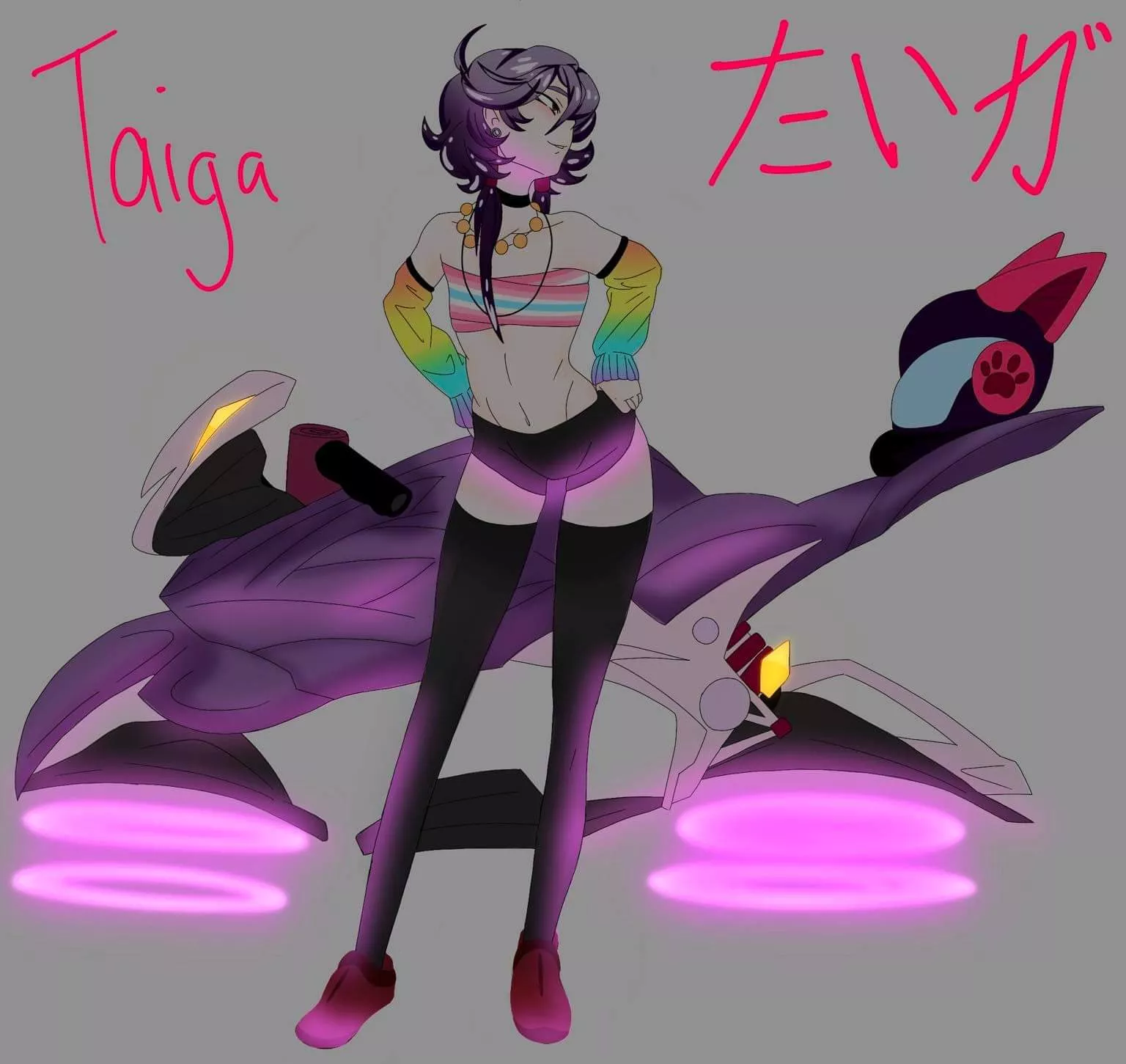 my 2022 PRIDE character Taiga! (art by me!)