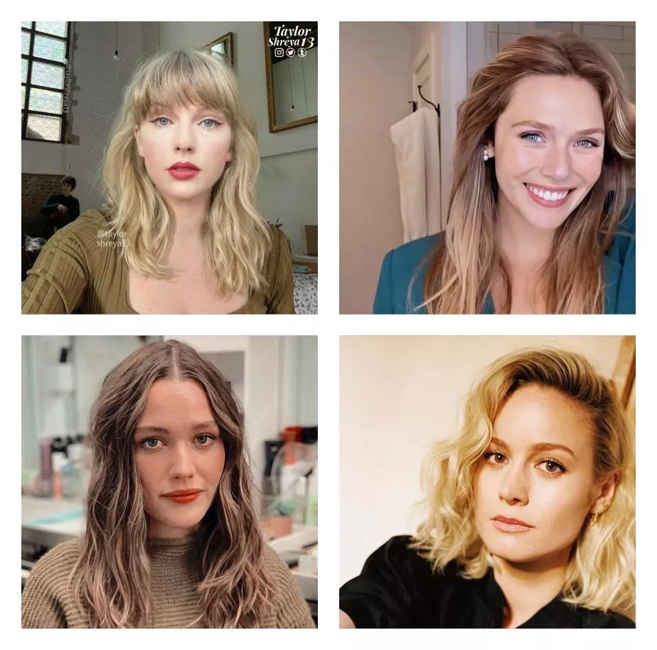 My 4 favourite girls at the moment: Taylor Swift, Elizabeth Olsen, Victoria Pedretti and Brie Larson