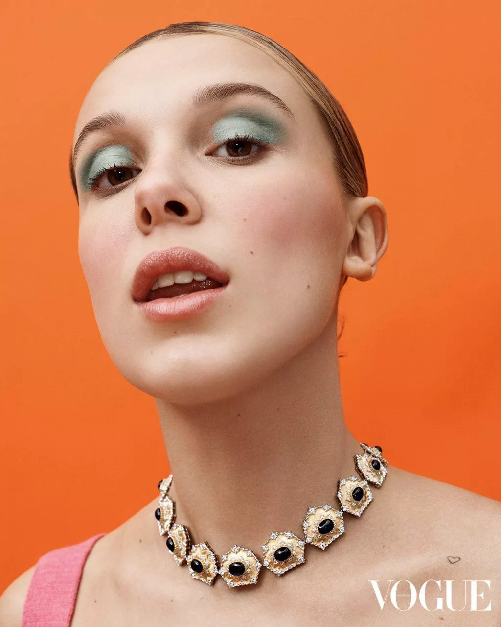 My balls are filled to the top and Ms Millie B Brown 's face looks like the best place to unload