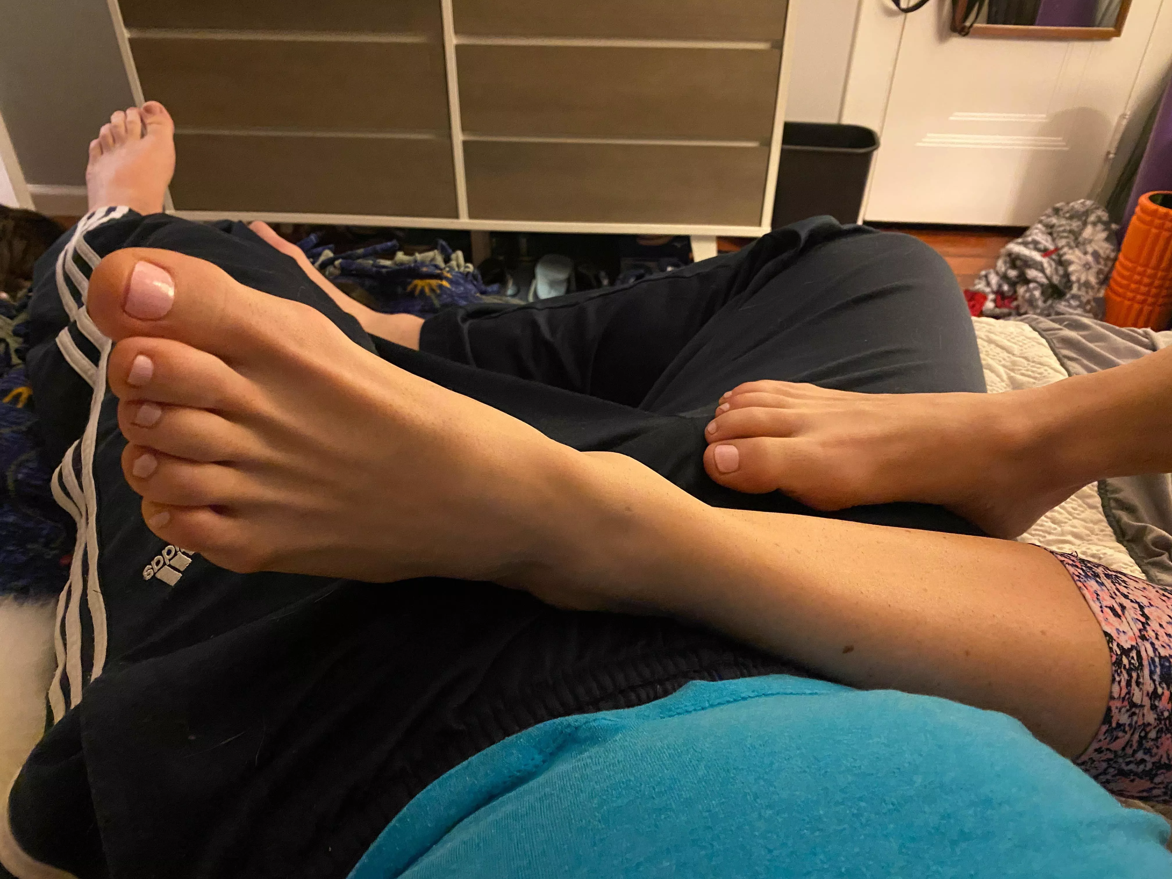 My BF loves my bare feet in his lap