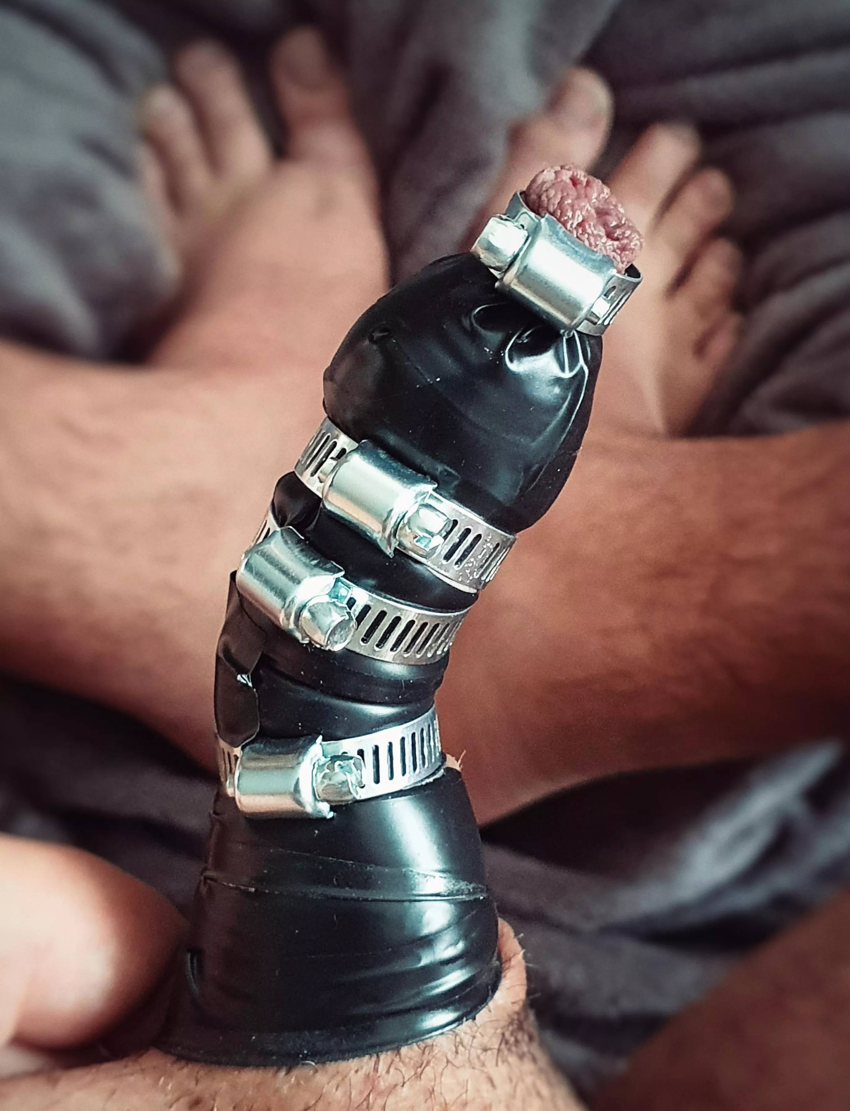 My black tape was reappeared. Now metal clamps have also been placed on my penis. It has become completely unusable. ï¿¼