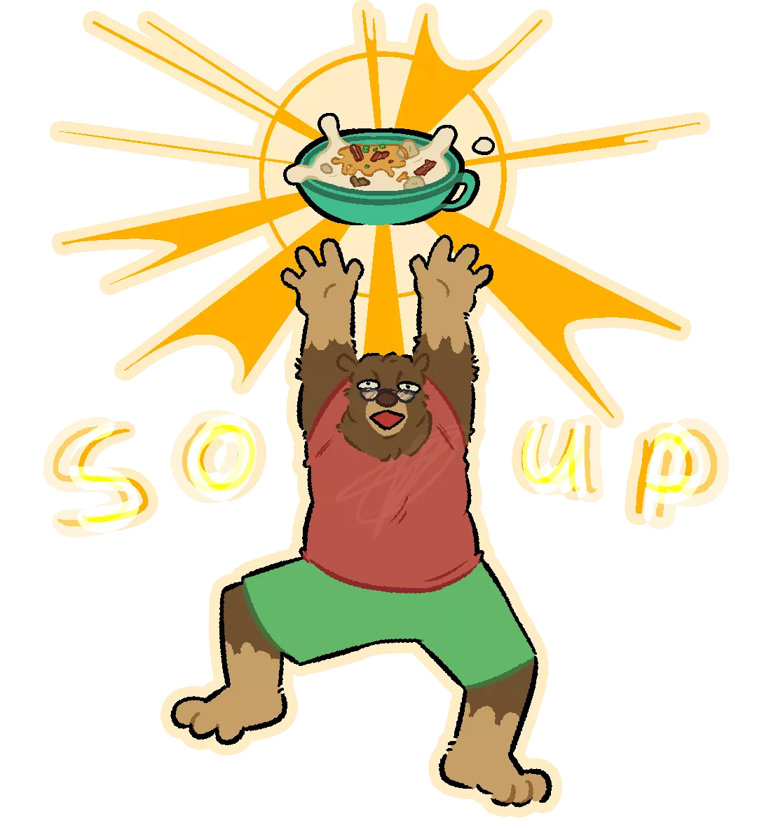 my boyfriend's love of s o u p (art by me)