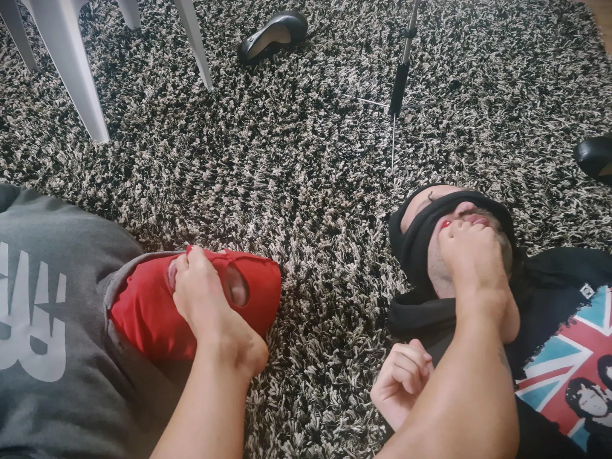 My boys finally got to have a little worship competition with my tiny feet after begging me for hours (size 5 1/2)