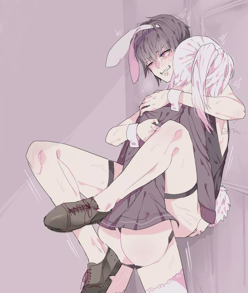 My bunny boy 💜 truly a mommy's dream come true~ (Art by Arufido on pixiv)