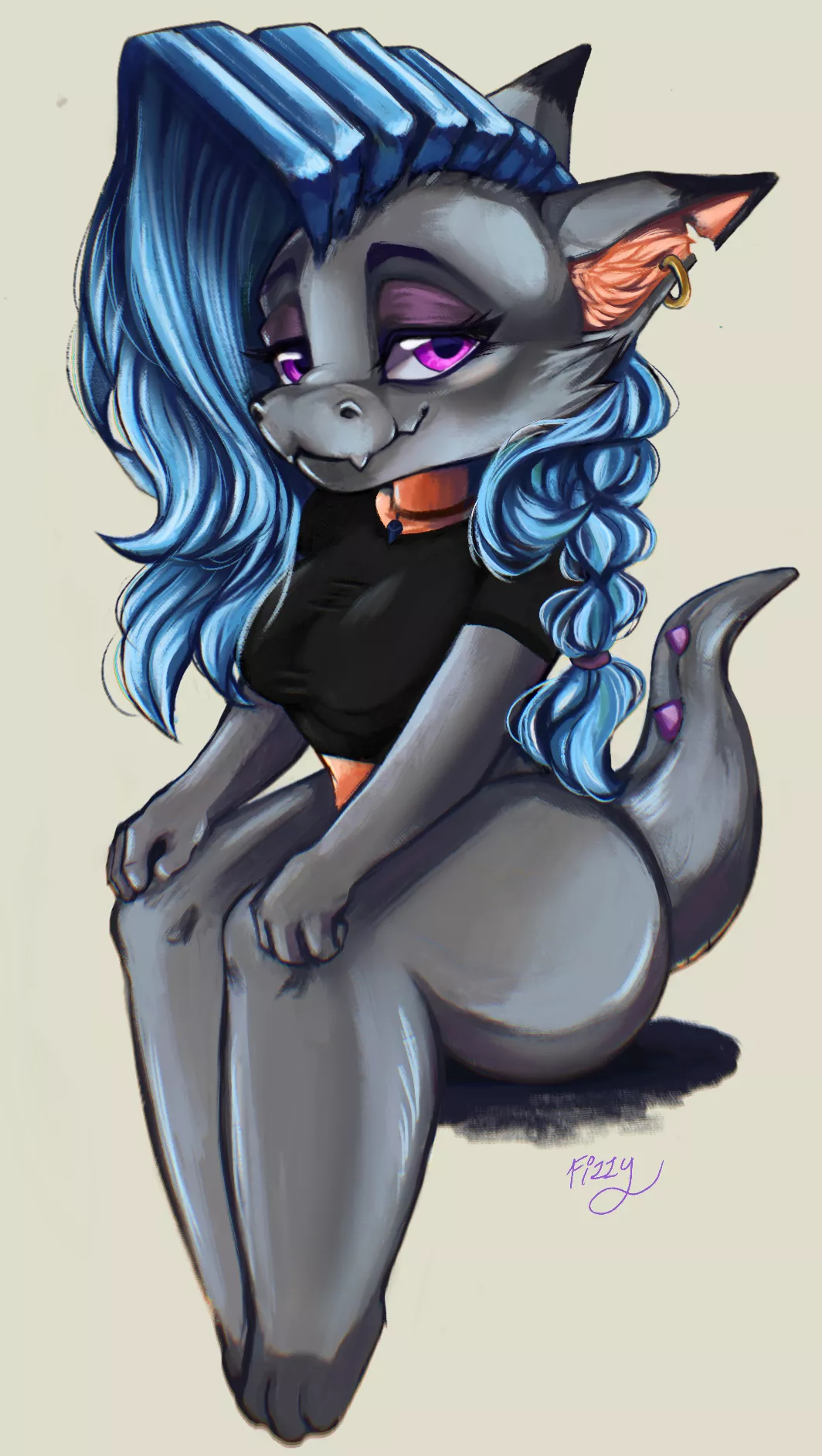 My cat/dragon hybrid, Kitty. Art by me