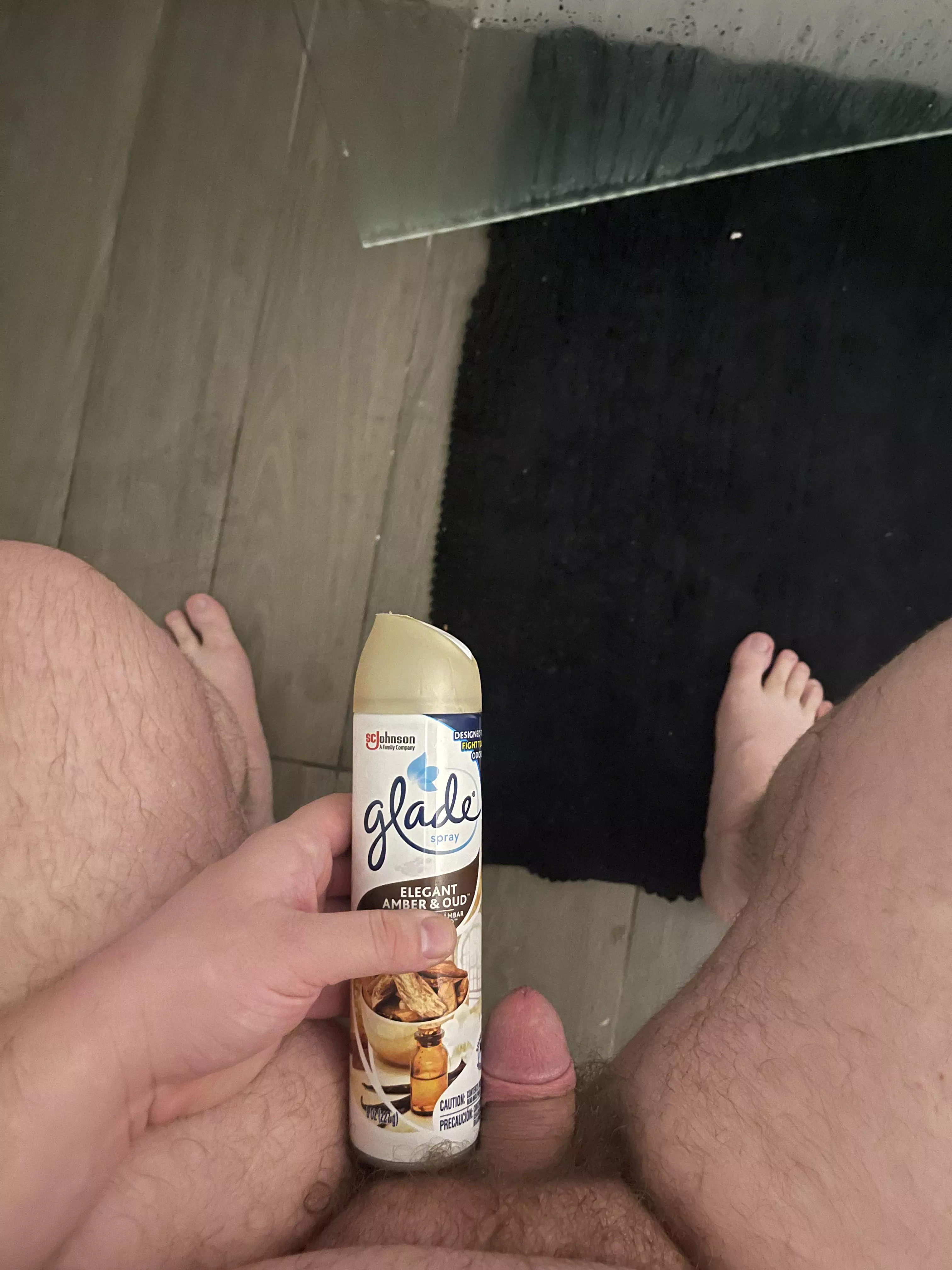 My cock compared to an air freshener can