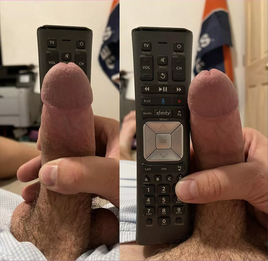 My cock next to my Xfinity remote