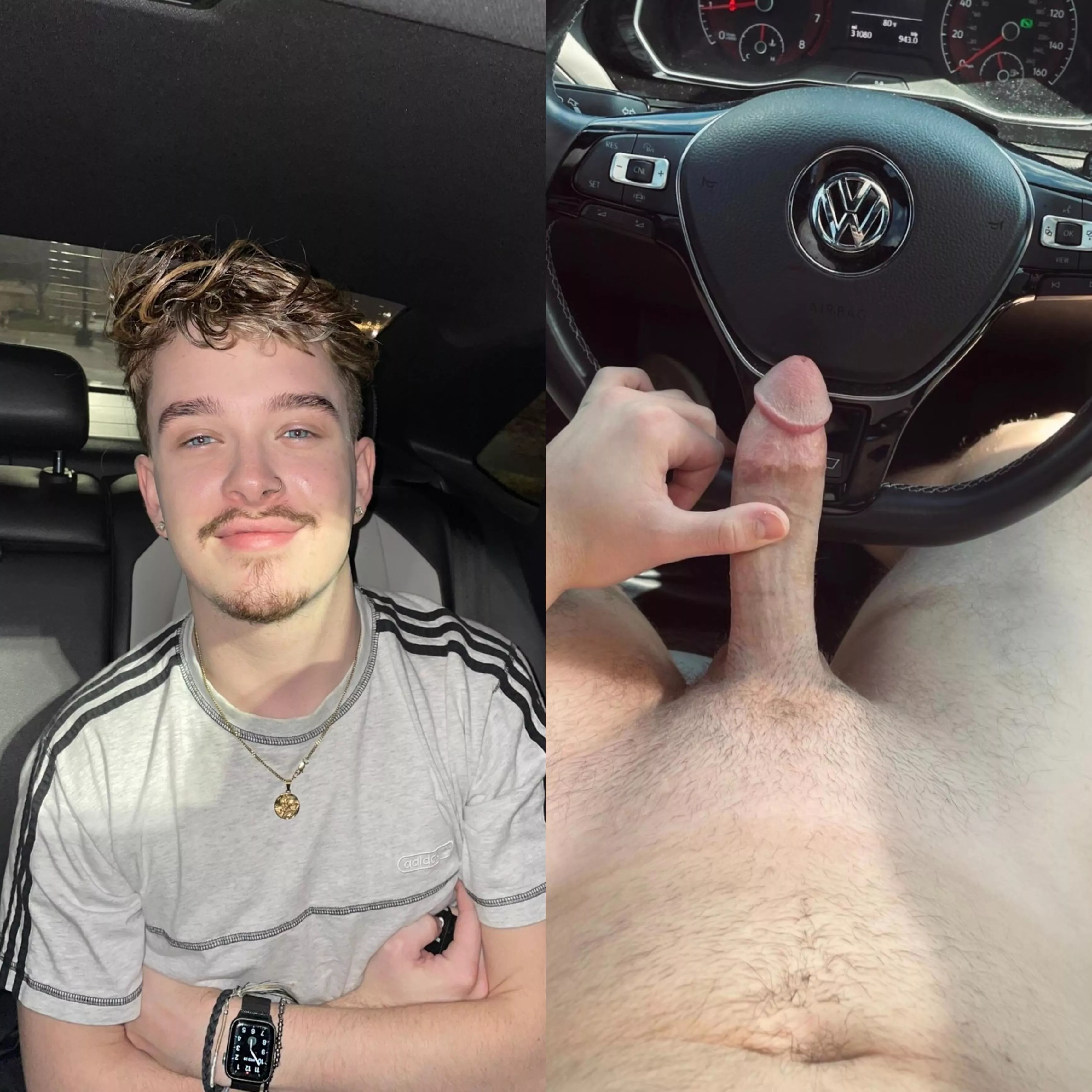 My cock out in the car