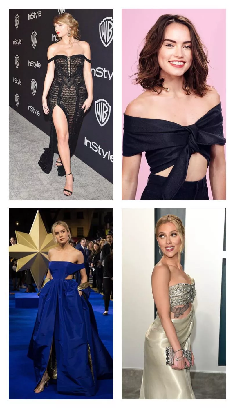 My current faves: Taylor Swift, Daisy Ridley, Brie Larson and Scarlett Johansson