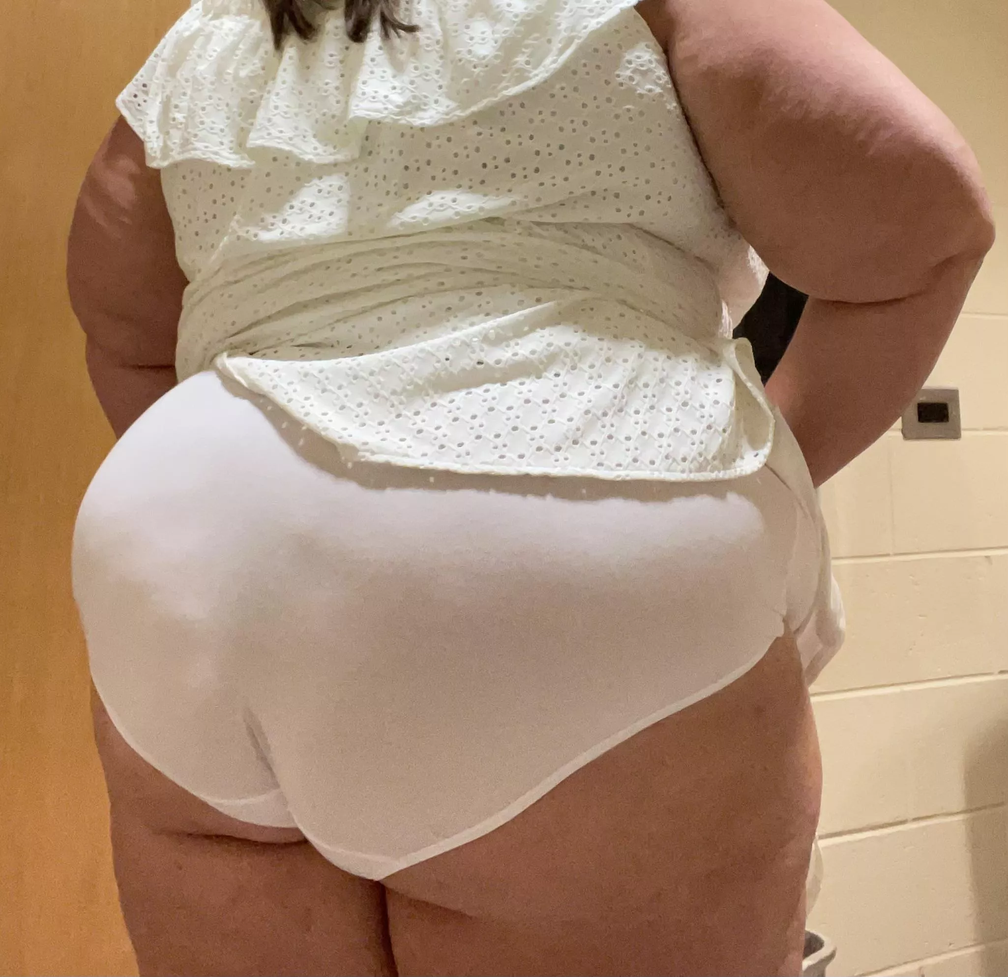 My fat ass looks extra huge in big white panties