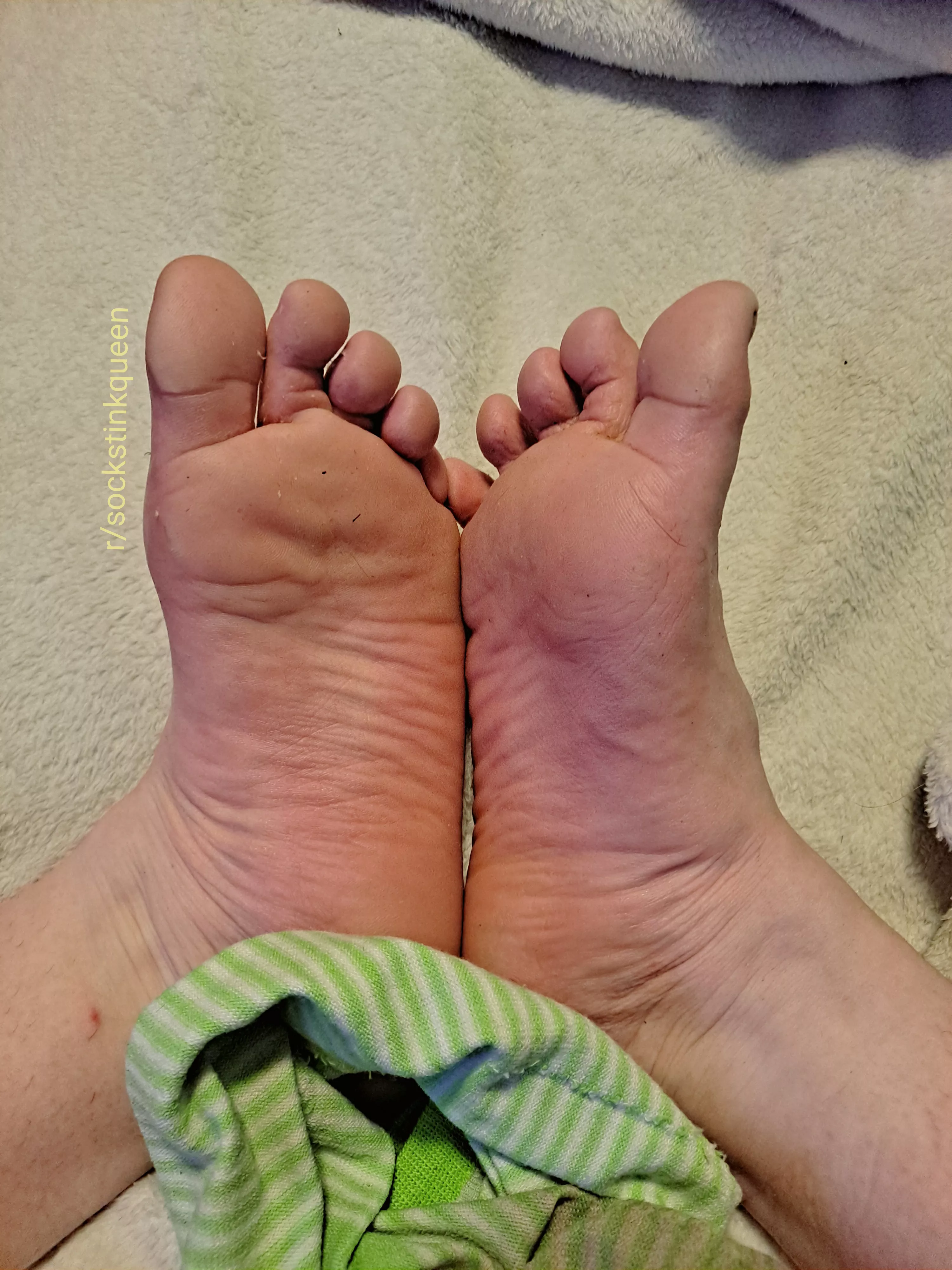 My feet are tired after a long hike....