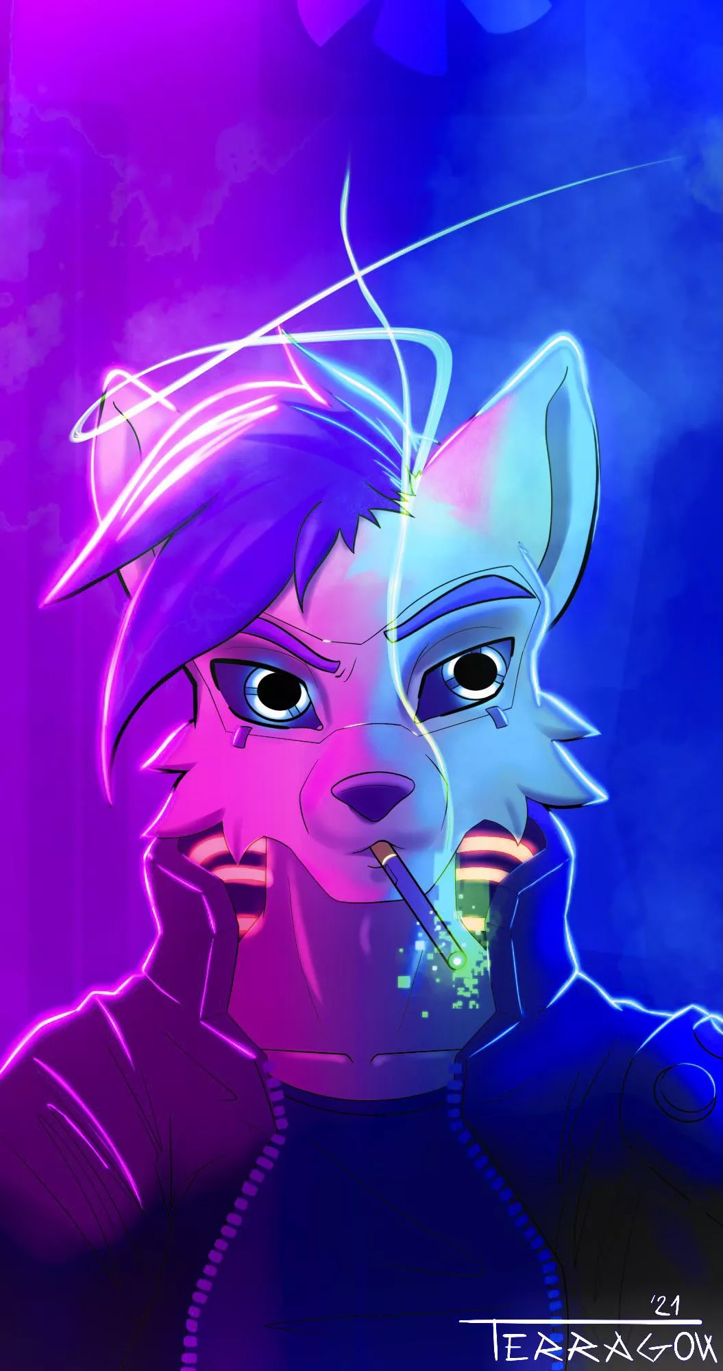 My first attempt to a cyberpunk picture ^^ (art by me)