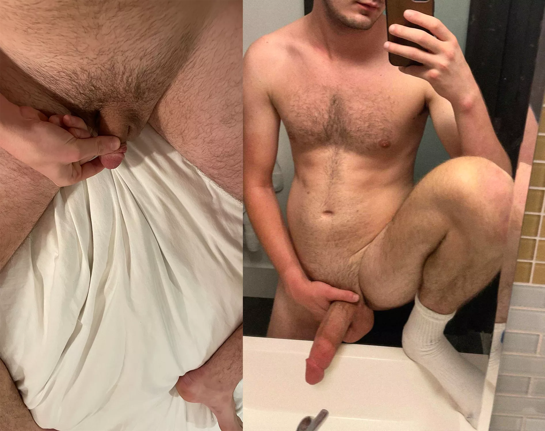 My friend's (left) dick versus my softie