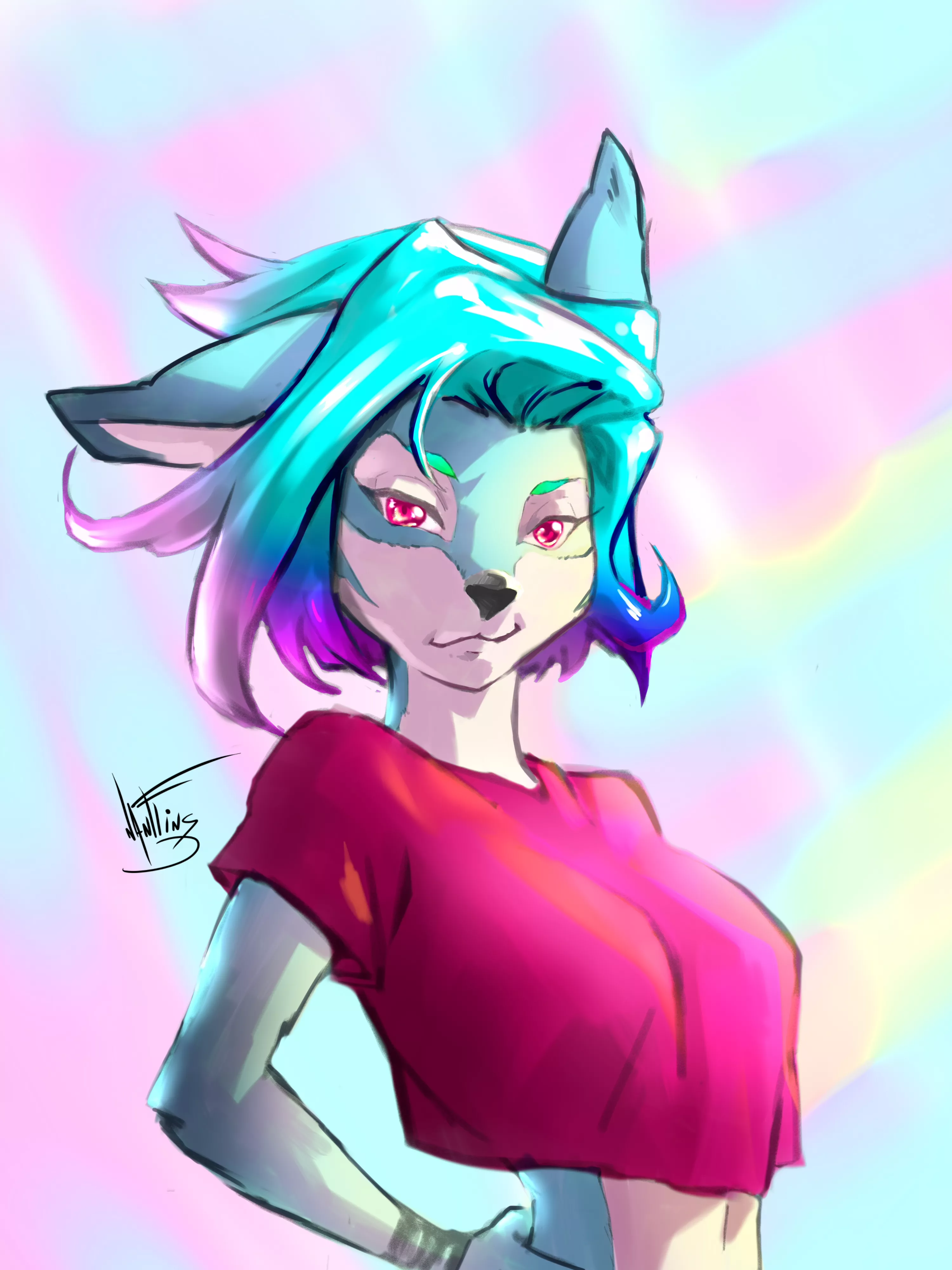 My furry! art made by me! I love turquoise