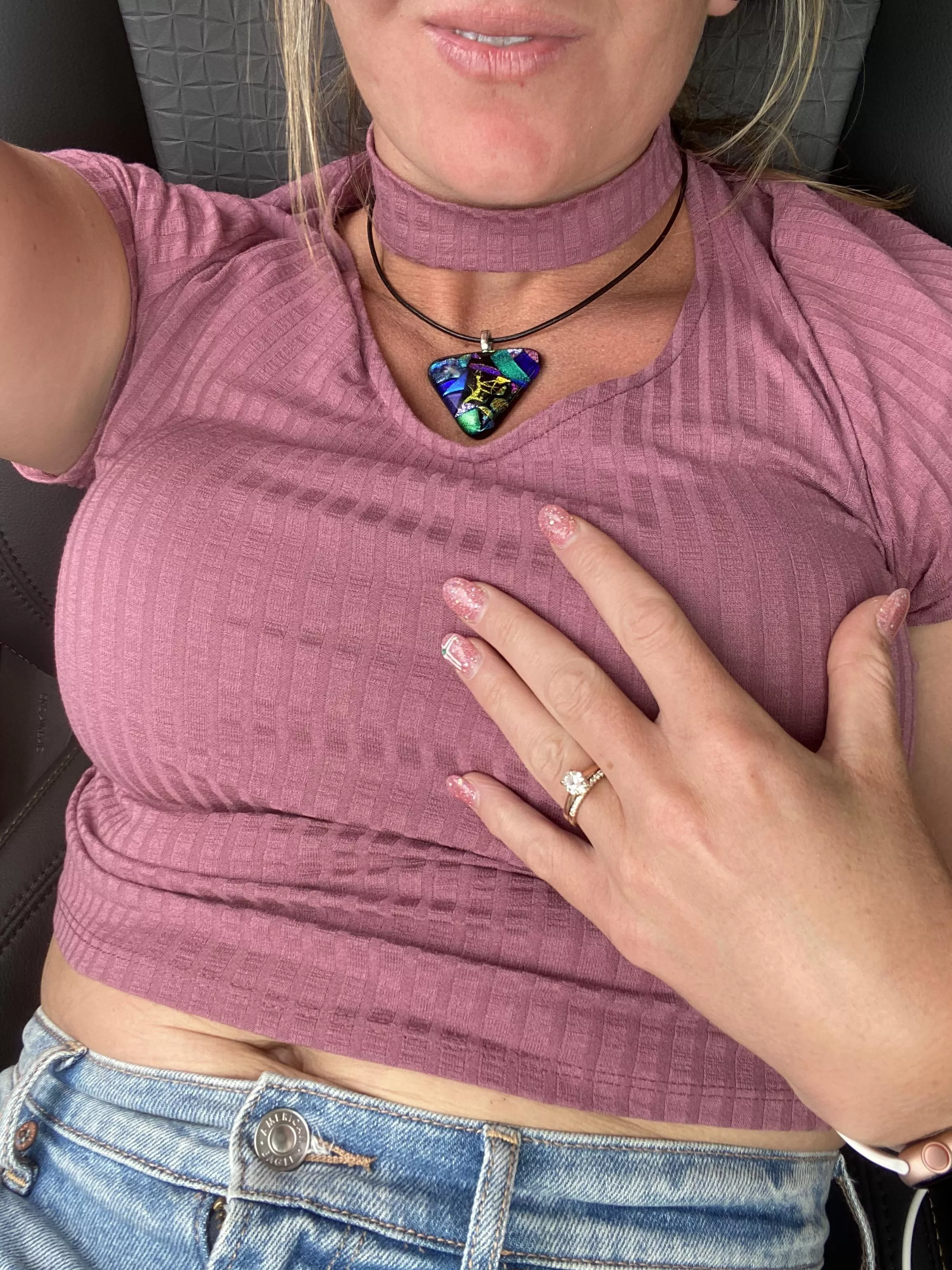 My hubby said he hated my new necklace so I decided to post pics of my body on the internet