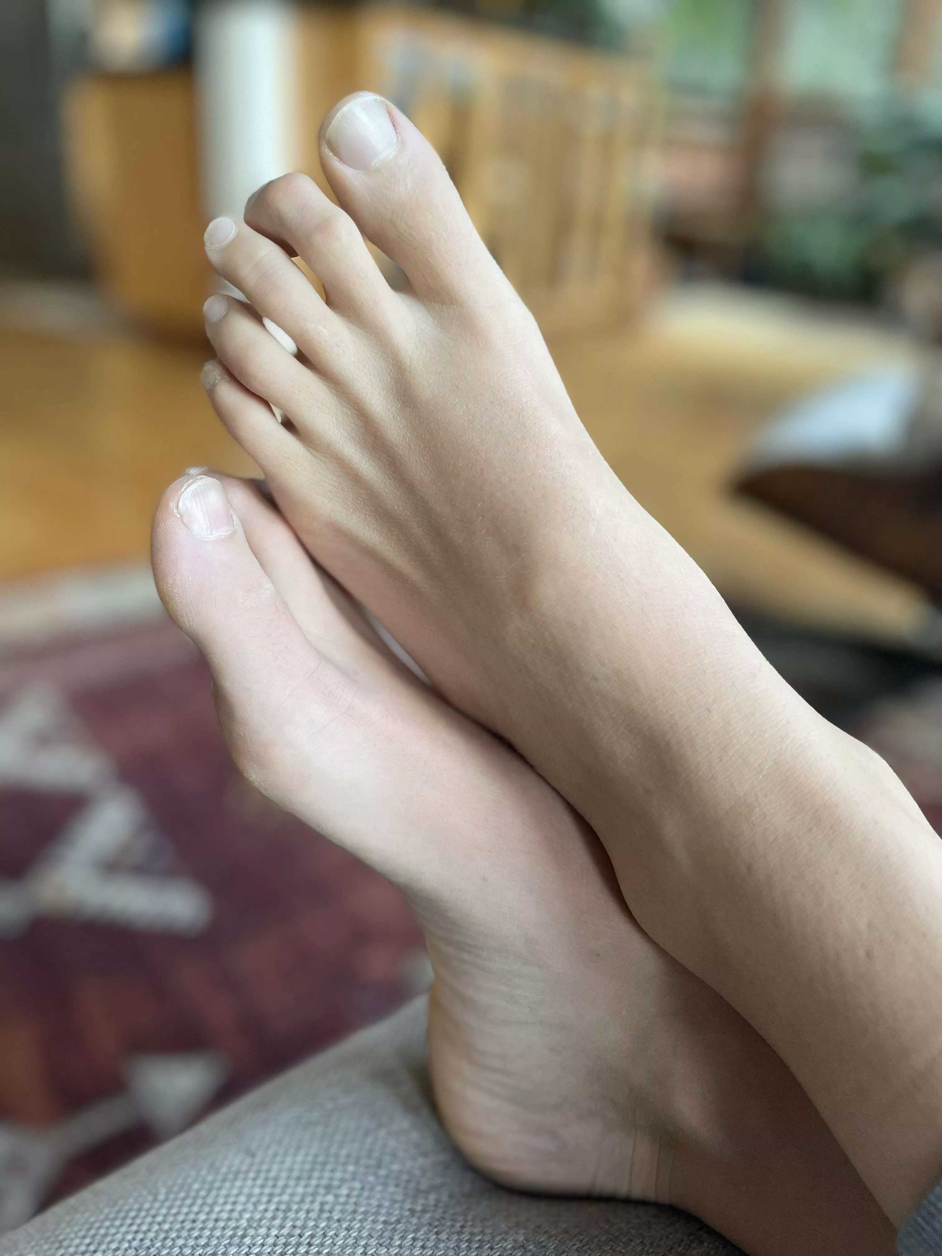 My husband likes to put all five toes in his mouth and Deepthroat/choke on them