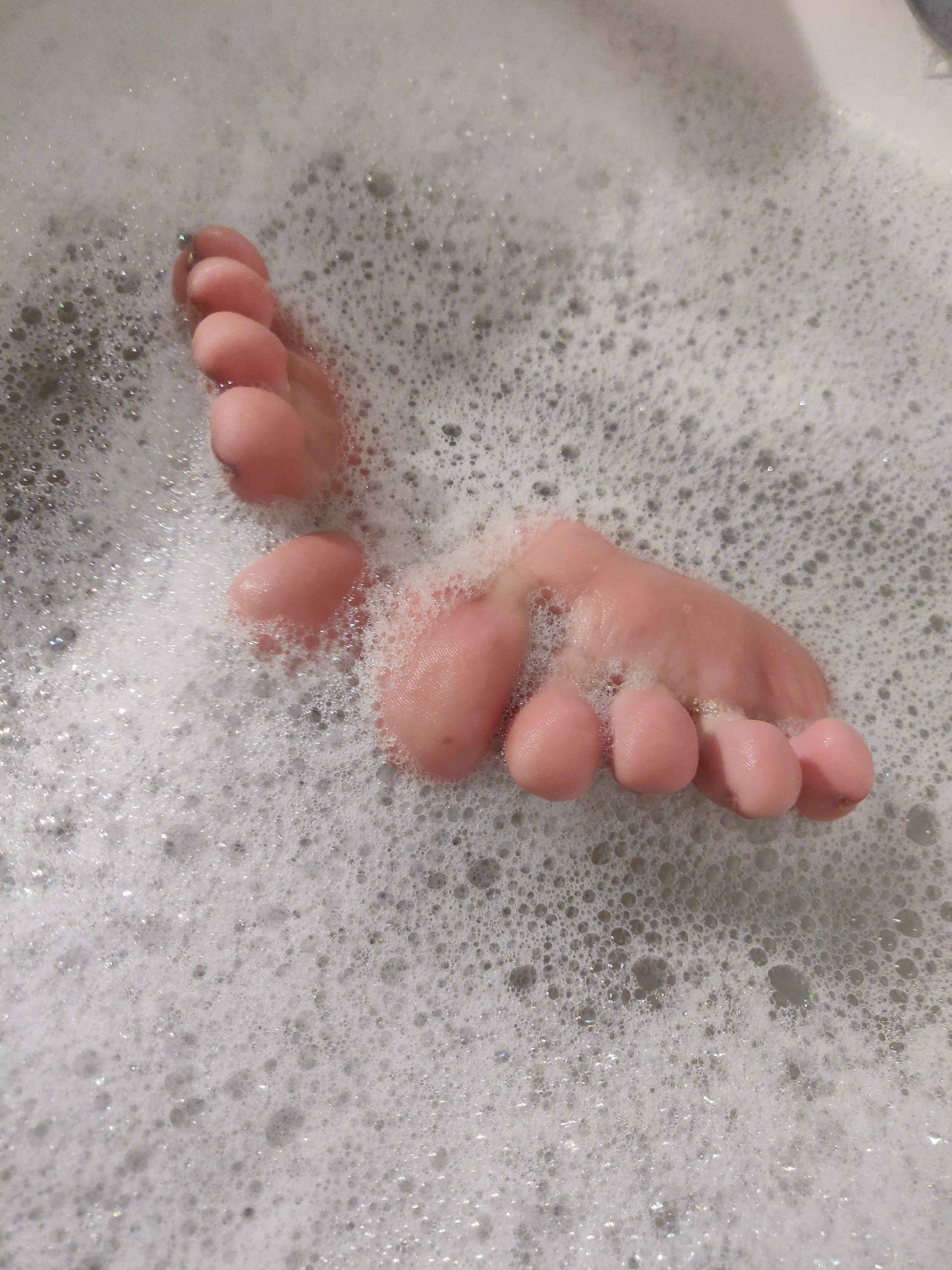 My little toes in a bubble bath :)