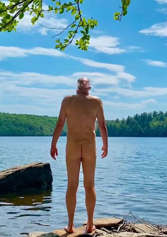 My nude back. Skinny dipping at 60.