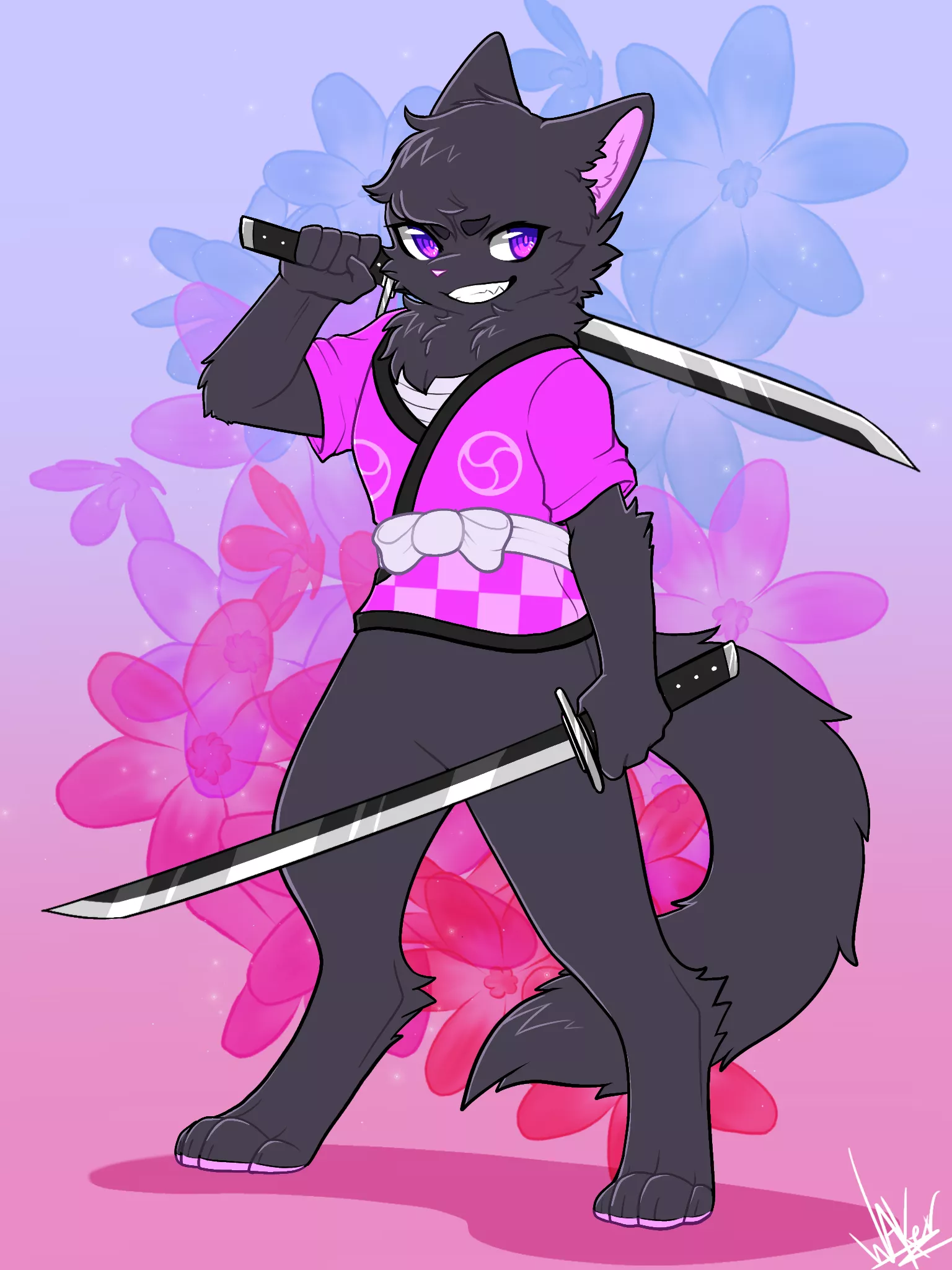 my OC, Nyabi Karasu. :3 (art by Waker6081)