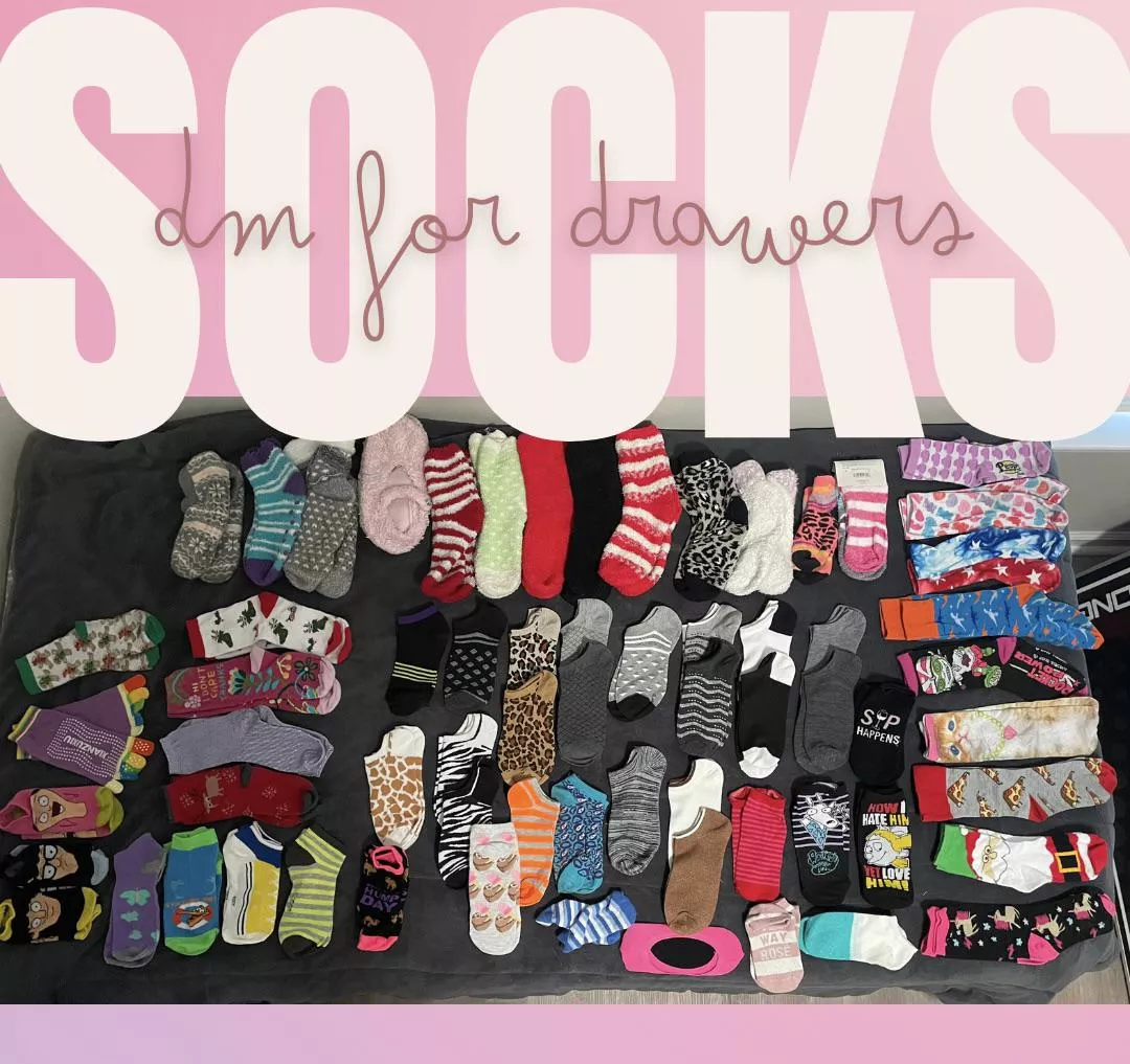 MY SOCK DRAWER IS OVERFLOWING! [selling] No-Shows, Ankle, Crew, Knee, Fuzzy, Slippers â€¢ I will definitely have what youâ€™re looking for! ðŸ¤ DM here, Snapchat @olove206, Telegram @Liv206, or discord Olivia#4926 ðŸ¤ Birthday sales still active!