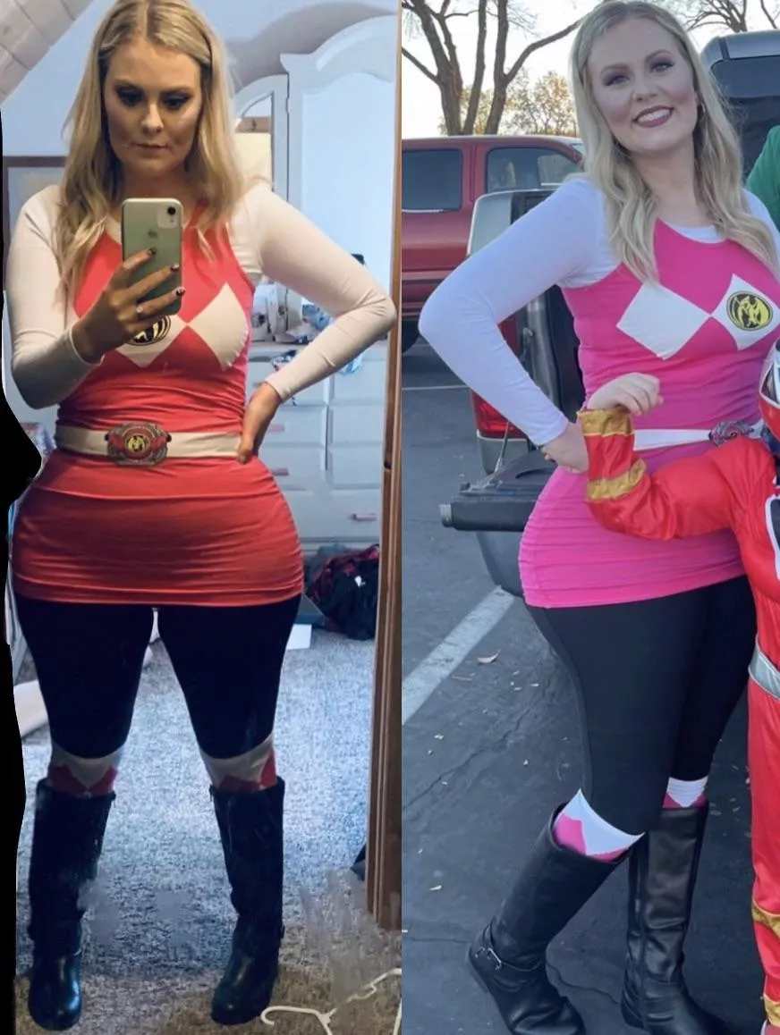 My thick blonde wife dressed as a PowerRanger last Halloween. She’s 28 and a mom of 2. She’s 5’2 as well. Thoughts?