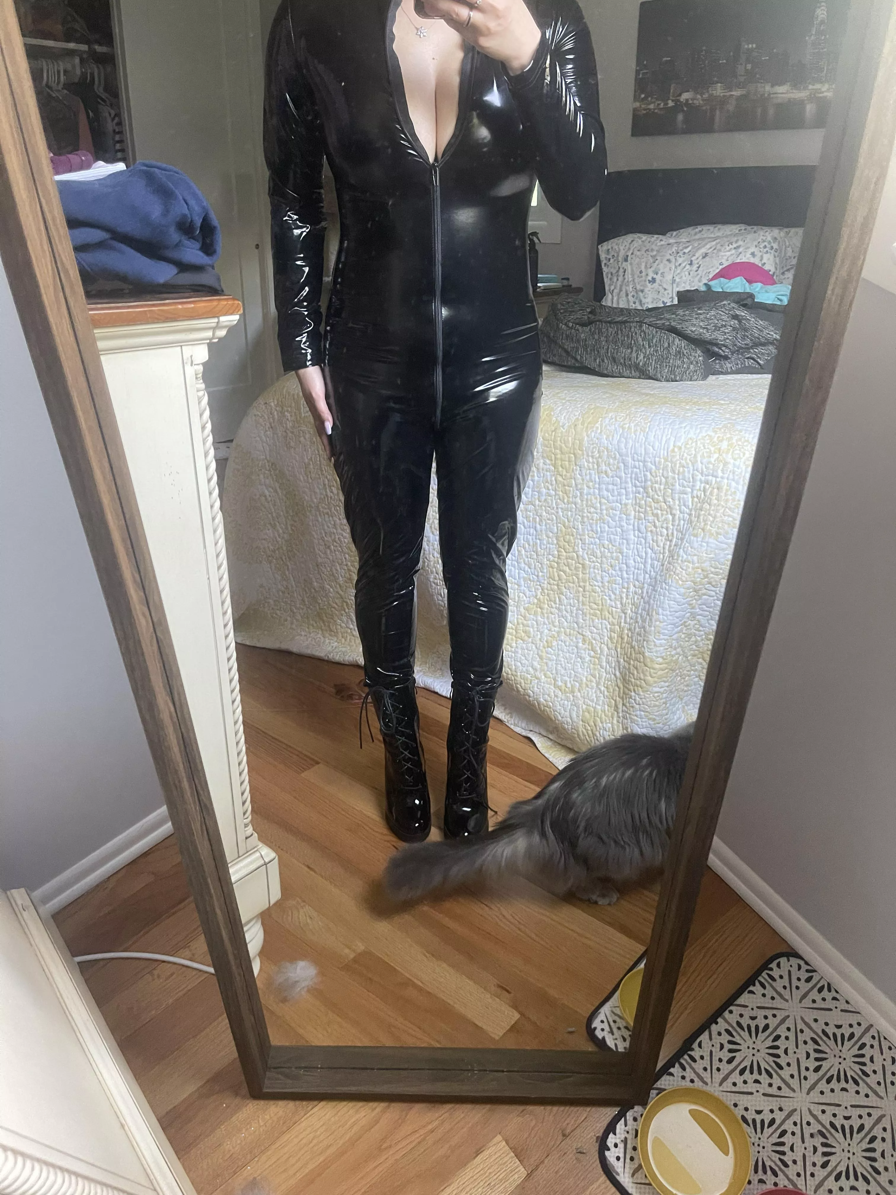 My tits are so big my catsuit wonâ€™t stay shut