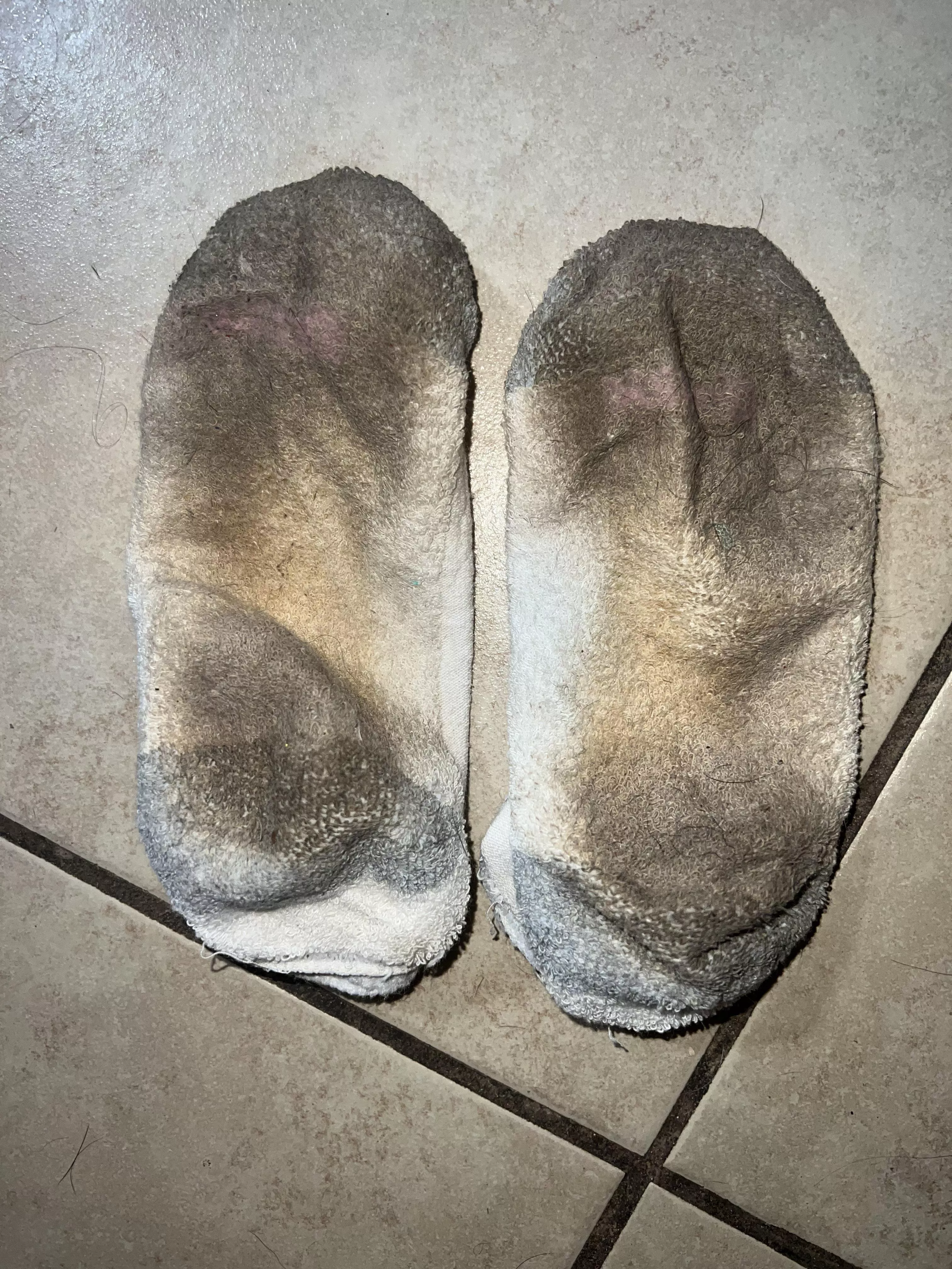 My two week wear white hanes socks inside out 🥴