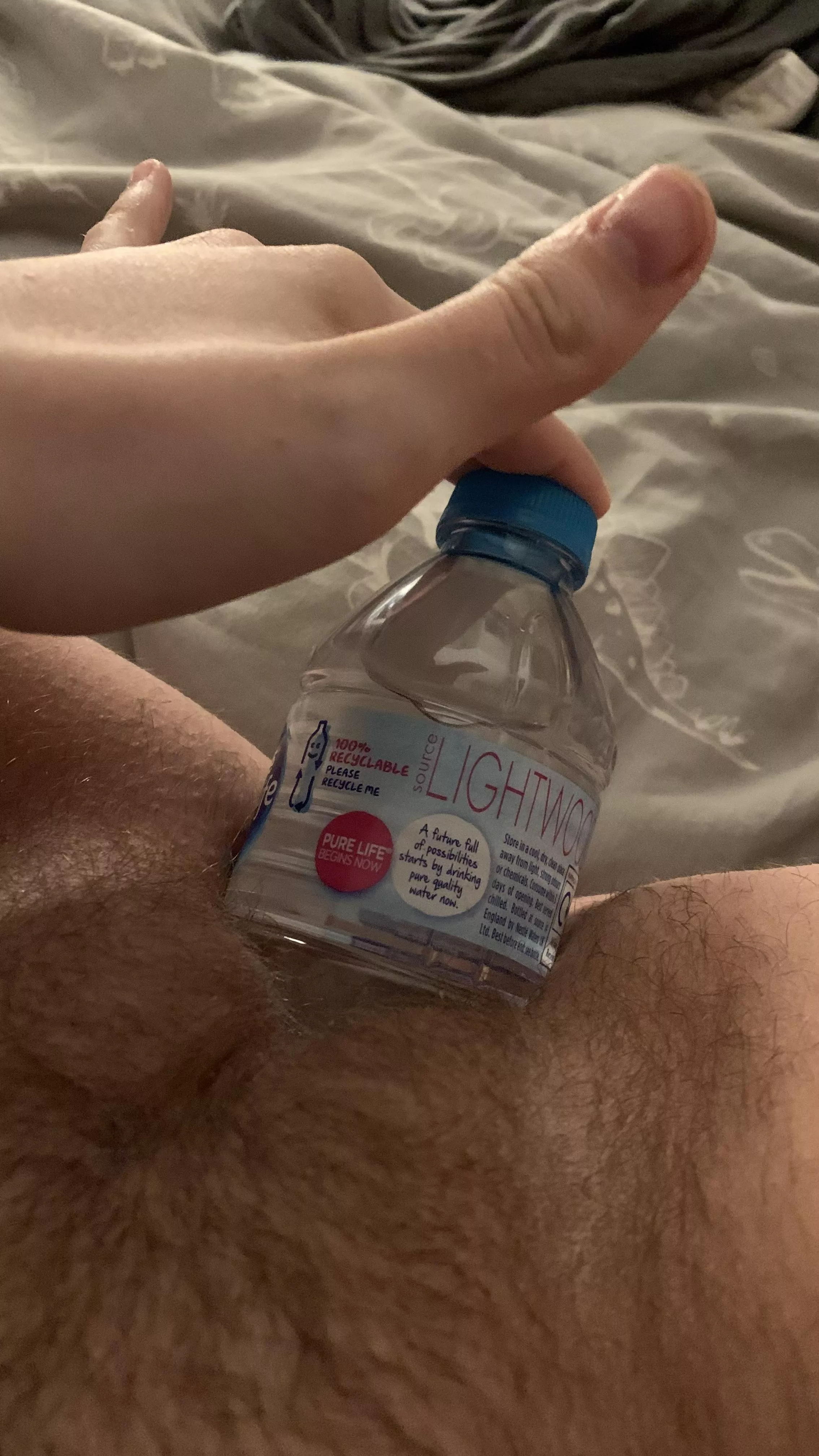 my very first water bottle insertion