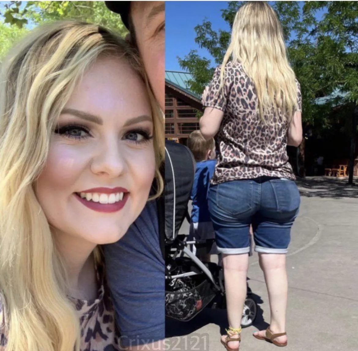 My wifeâ€™s beautiful face and her thick white mom booty. Sheâ€™s 28 and a mom of 3. Sheâ€™s also only 5â€™3. I have been her sexless cuck for 3 years now.