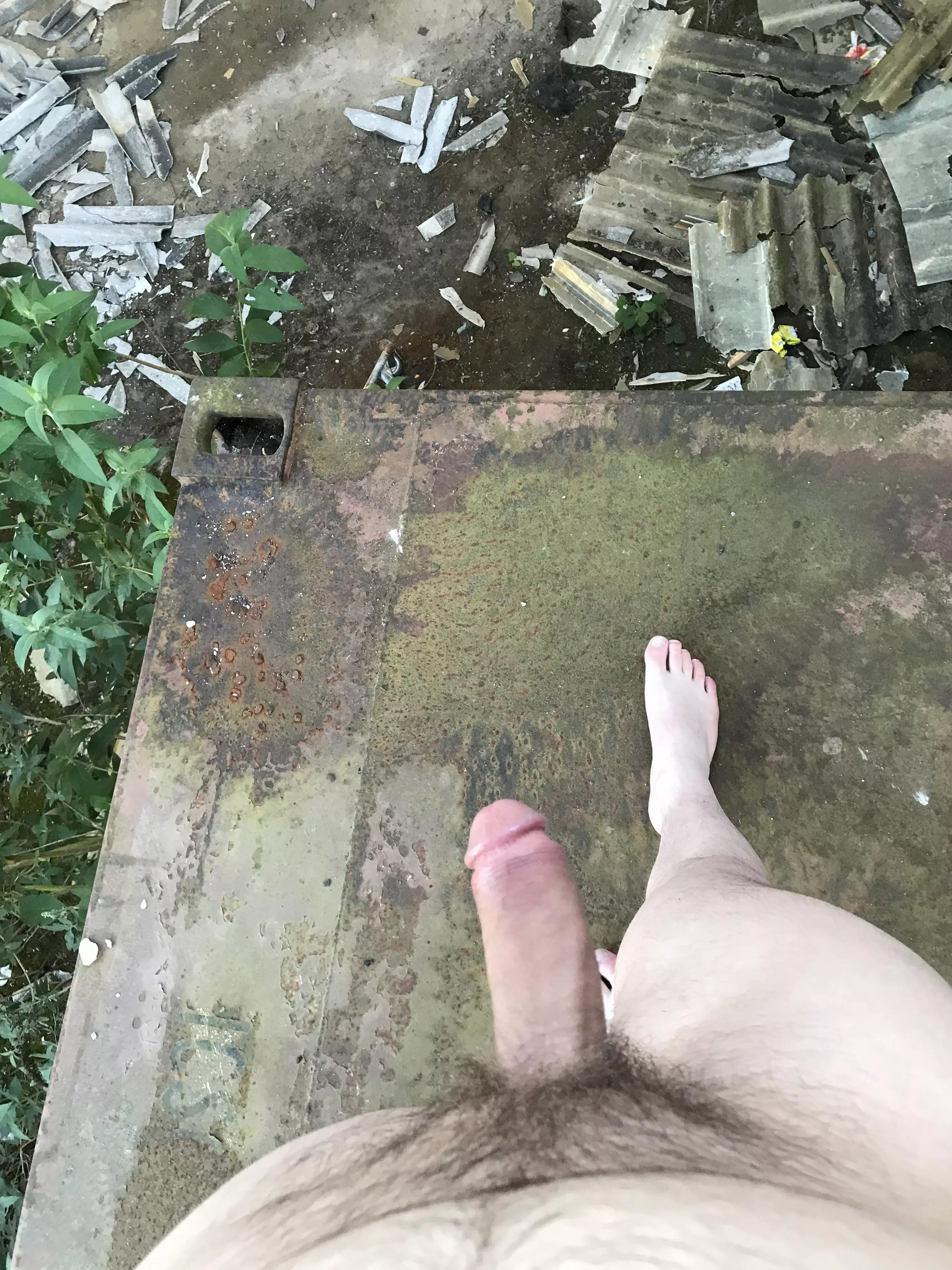 Naked at abandoned quarry