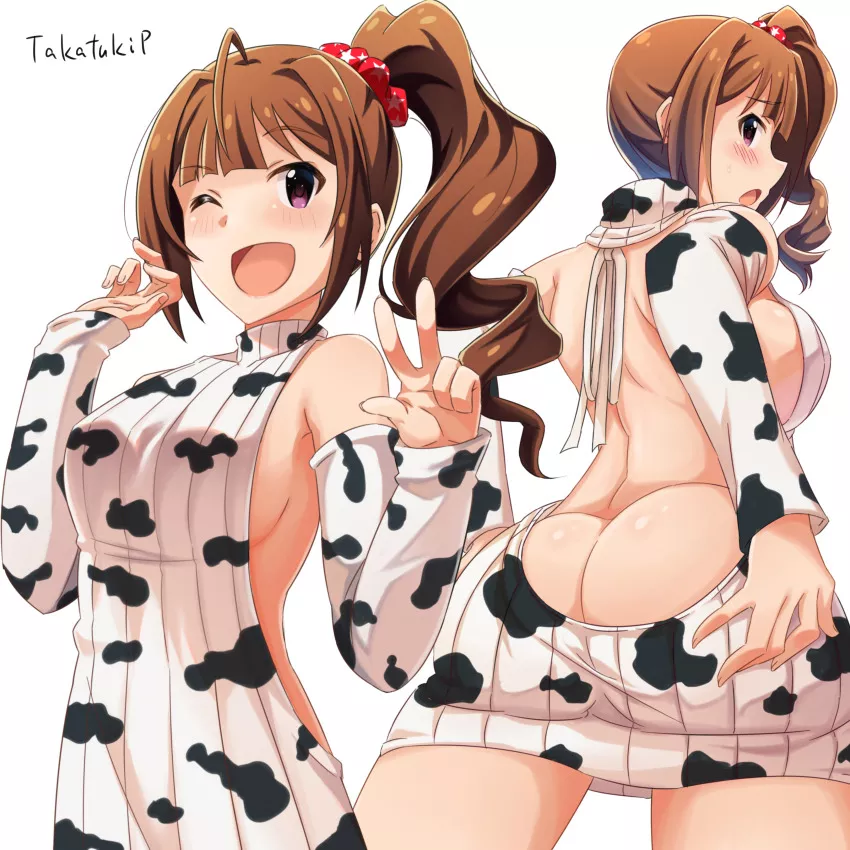 Nao in Cow Print (Idol Master) by Takatukip